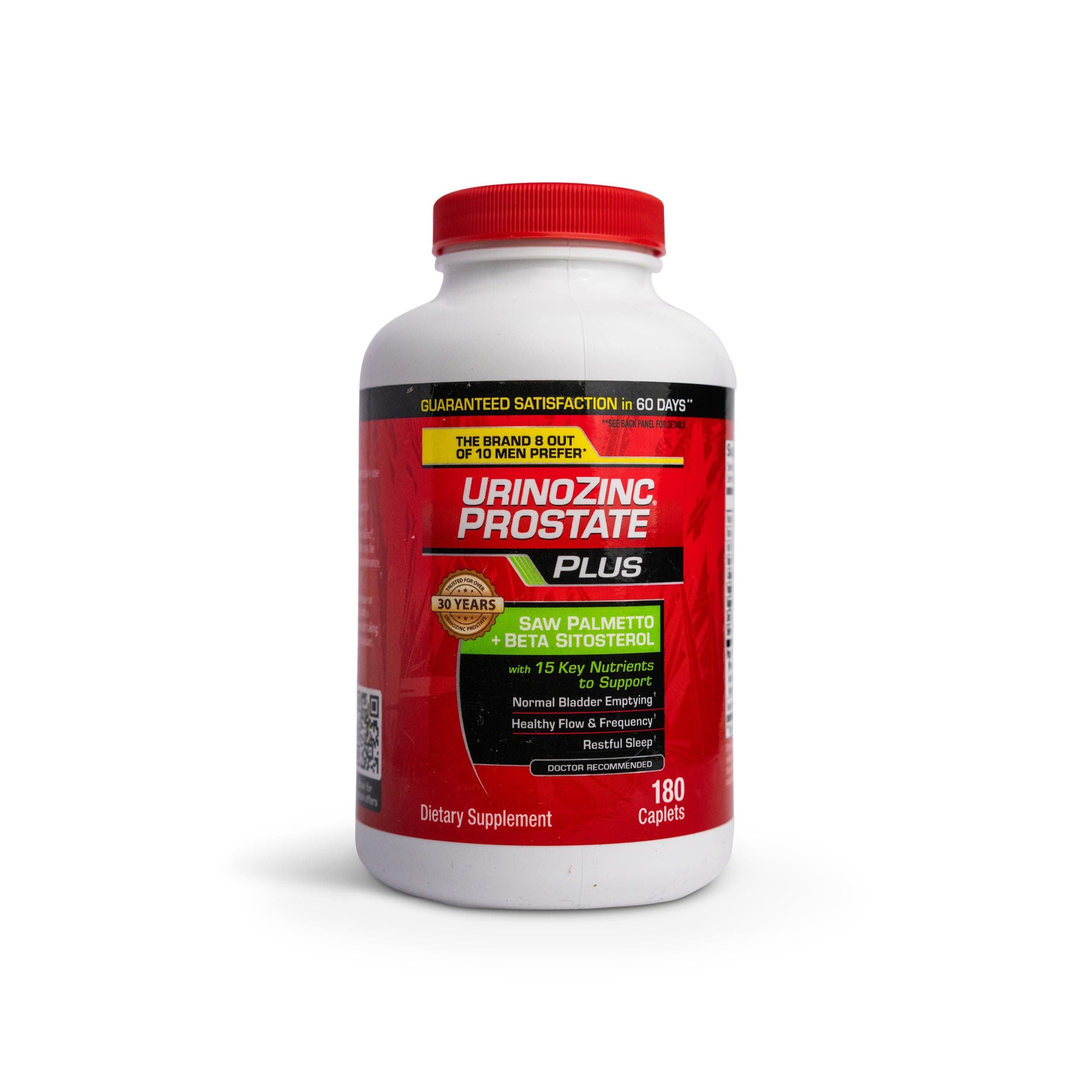 Urinozinc Plus - Prostate Supplement with Beta Sitosterol & Saw Palmetto – Reduce Frequent Urination Concerns & Support Your Prostate Health, 180 Caplets