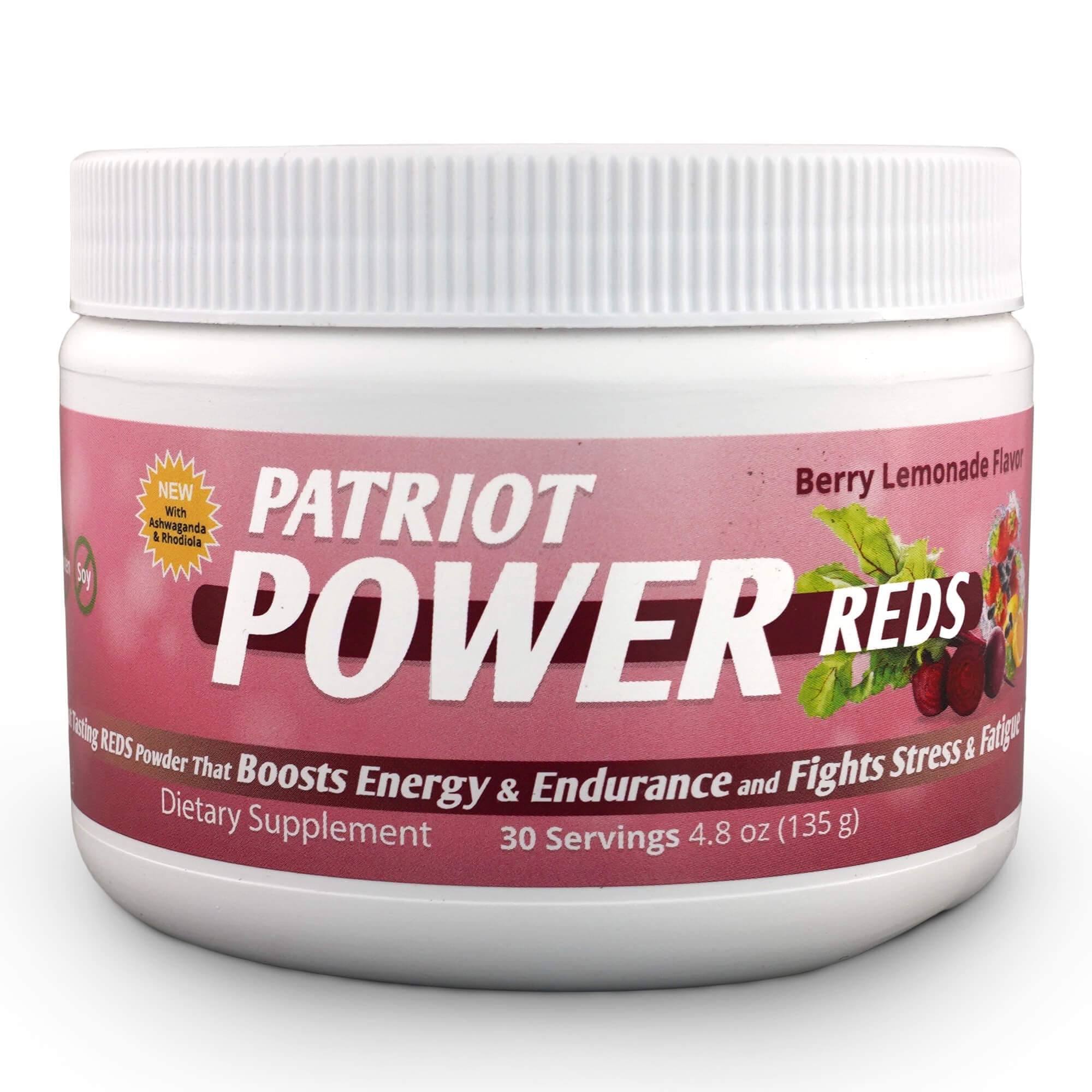 Patriot Power Reds, Energizing Antioxidant Probiotics Powder, Super Reds Drink Powder, Great for Shakes Or Simply Add Water, Over 50 Superfoods, Boosts Energy & Reduces Stress – 30 Servings