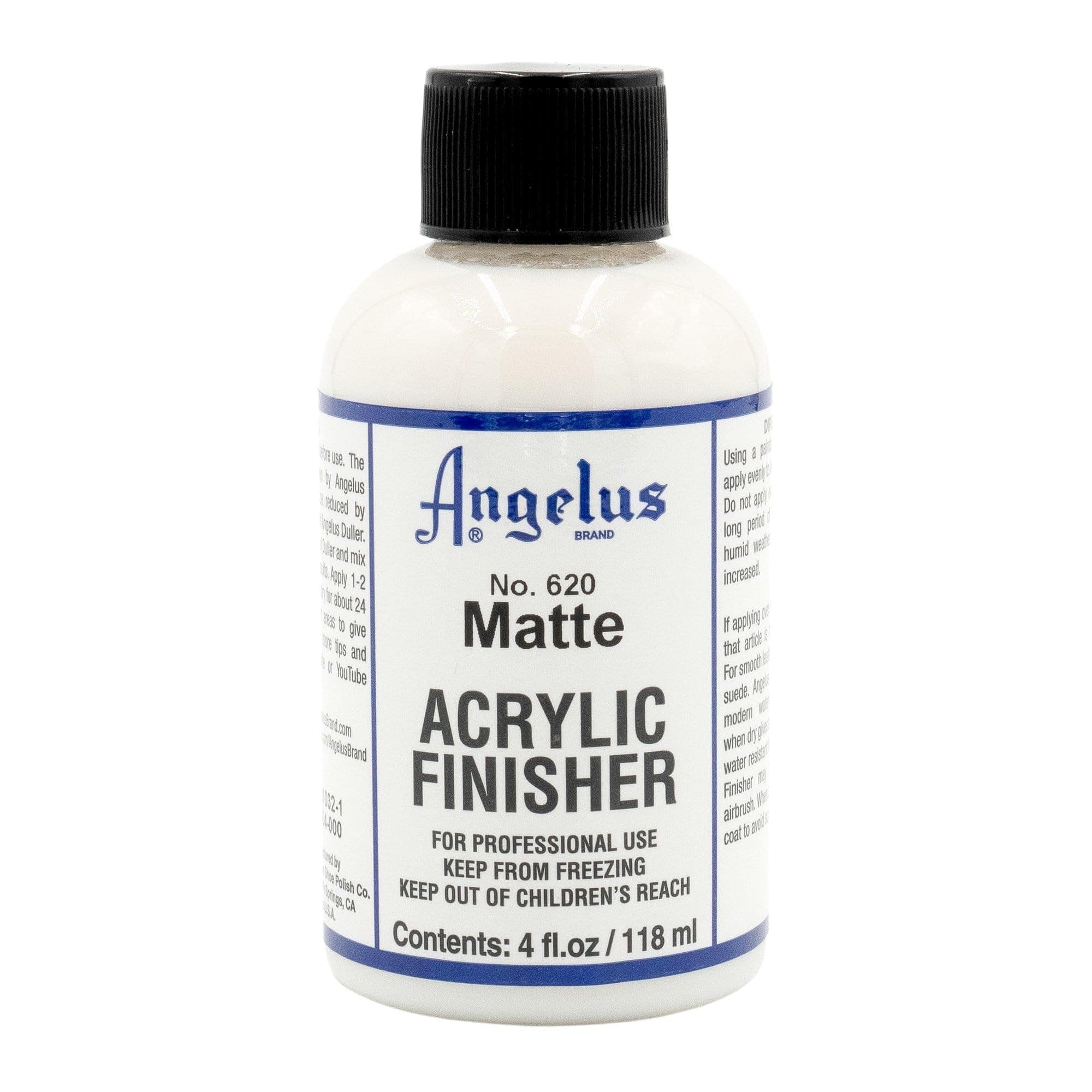 Matte Acrylic Finisher 4 fl oz – Flexible Clear Coat for Leather Shoes, Bags, Jackets & Accessories, Matte Acrylic Sealer Varnish for Leather Craft & Restoration. No. 620