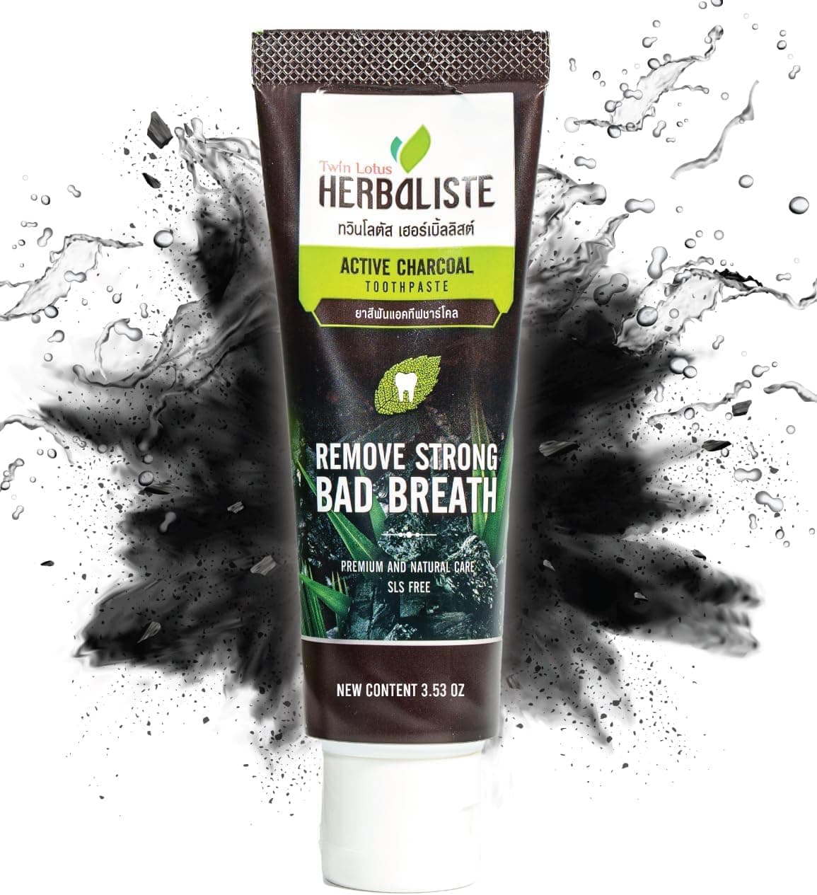 Twin Lotus Active Charcoal Toothpaste Herbaliste Triple Action 100g (3.52 Oz) X 1 Tube by Twin Lotus