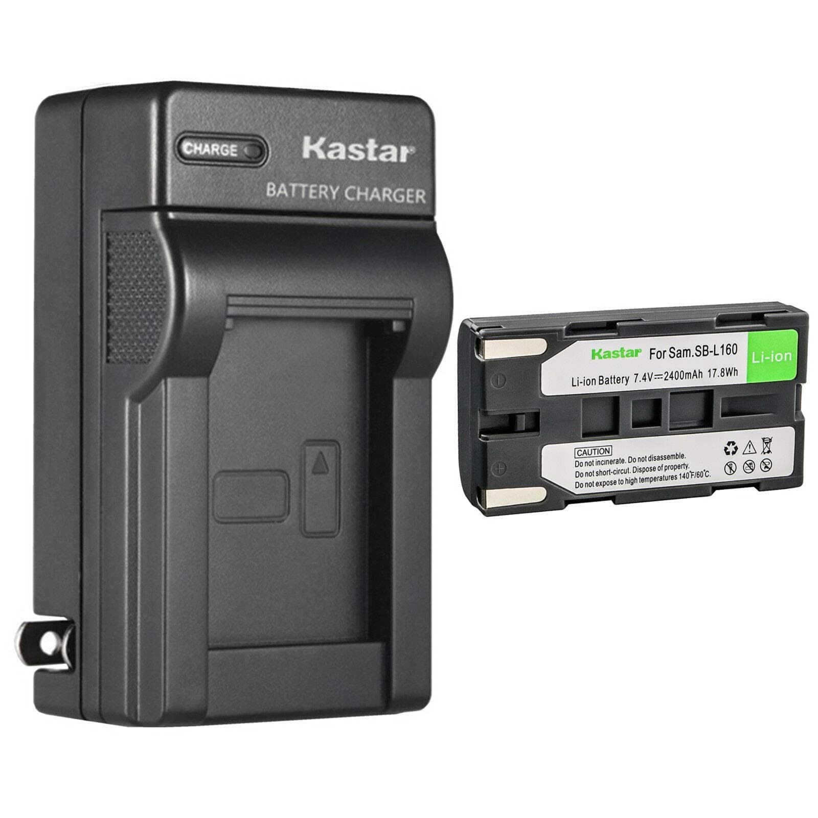 Kastar 1-Pack SB-L160 Battery and AC Wall Charger Replacement for Samsung SB-L110A SBL110A, SB-L160 SBL160, SB-L320 SBL320, SB-L480 SBL480 Battery, Medion MD9014 VP-SCD55 VPL600 VPL700 VPL800 VPL900