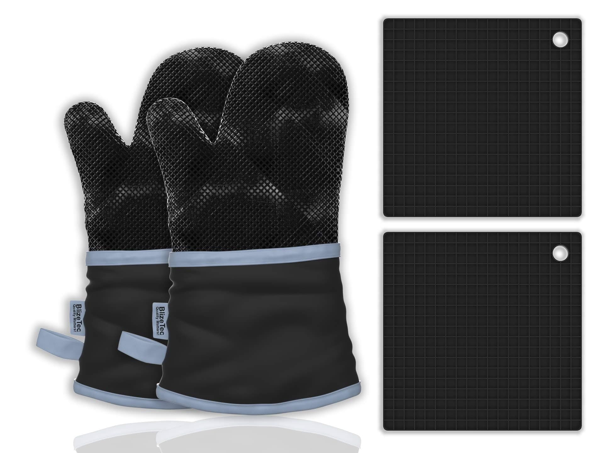 BlizeTec Oven Barbecue Gloves: Heat Resistant, Non-stick yet Waterproof (1 Pair)