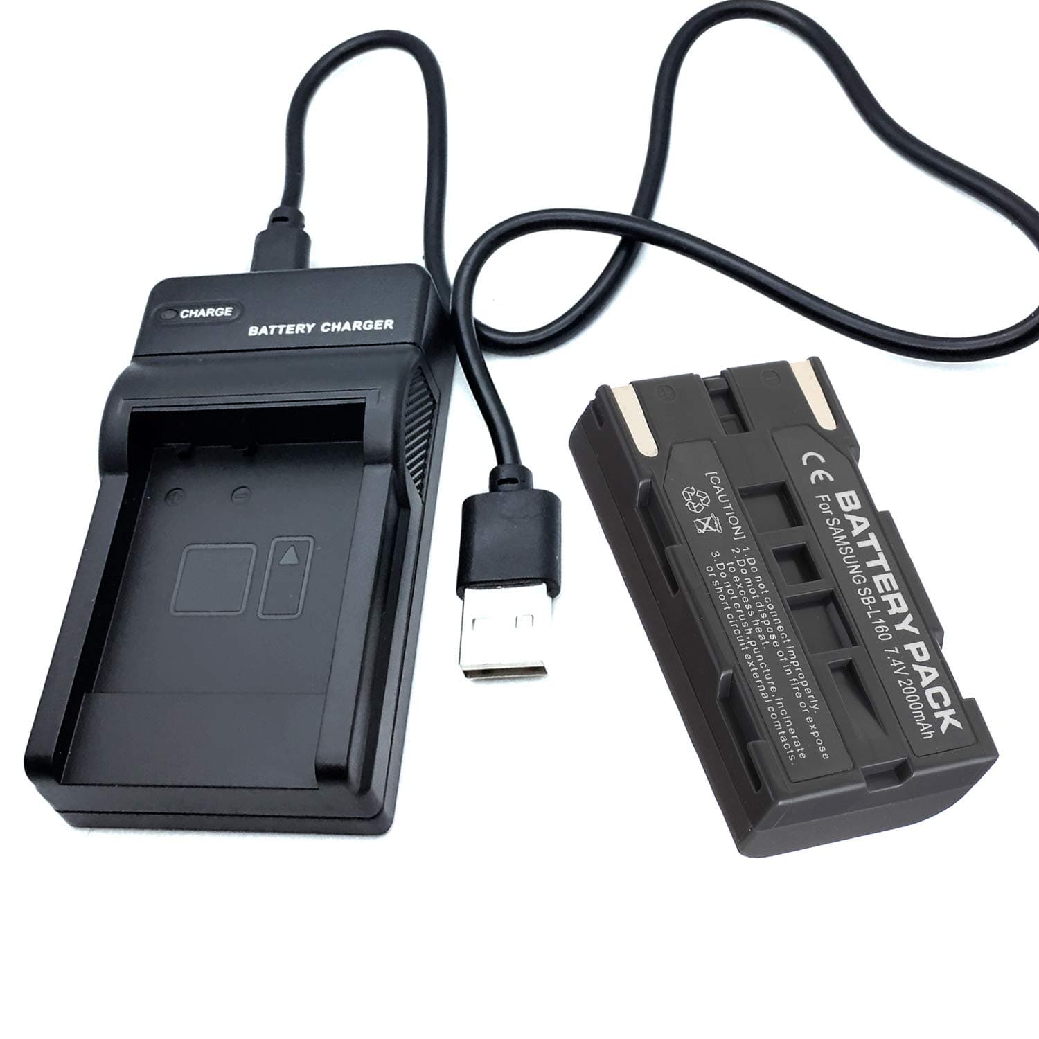 Battery Pack and USB Travel Charger for Samsung SB-L110A, SB-L160, SB-L320 Rechargeable Li-ion Batteries