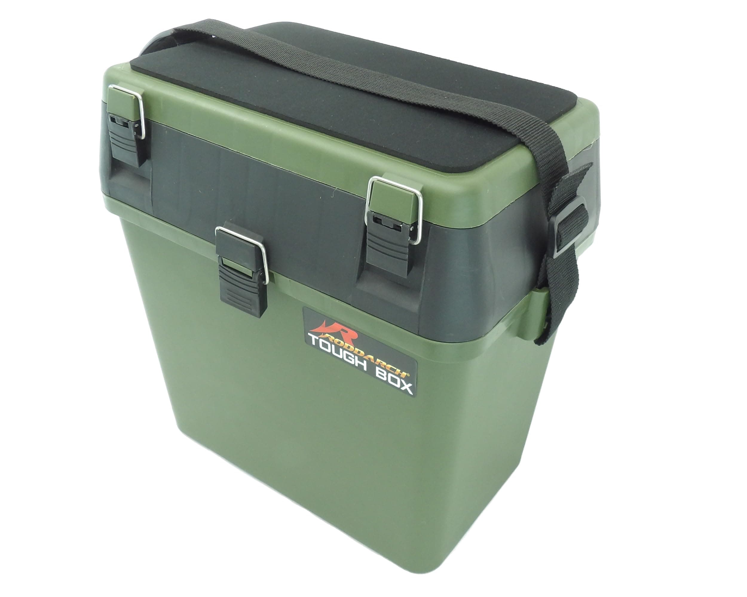 Roddarch Fishing Tackle Seat Box Includes Padded Strap & Seat Pad Very Strong Freepost