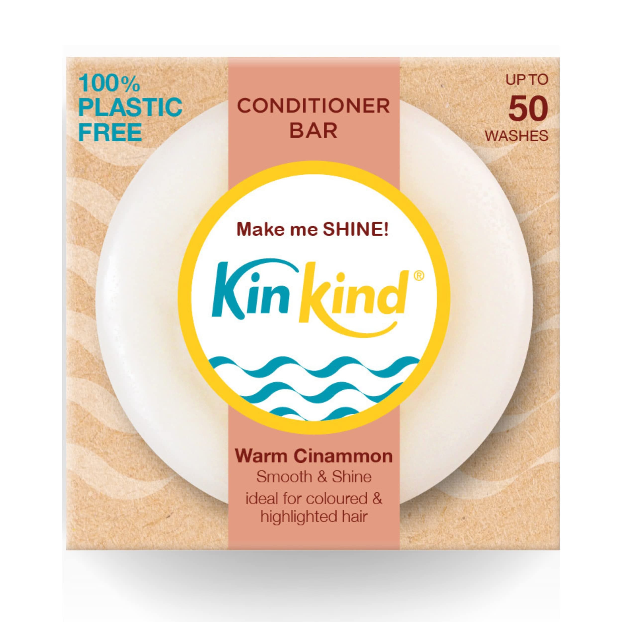 KinKind Deep Conditioner Bar with Gloss Complex. Make me SHINE! Seaweed & Glycolic Gloss Conditioner for Coloured Hair & Dull Hair. Glycolic Acid Leave-In Hair Conditioning Bar UK made, Vegan, 50 wash