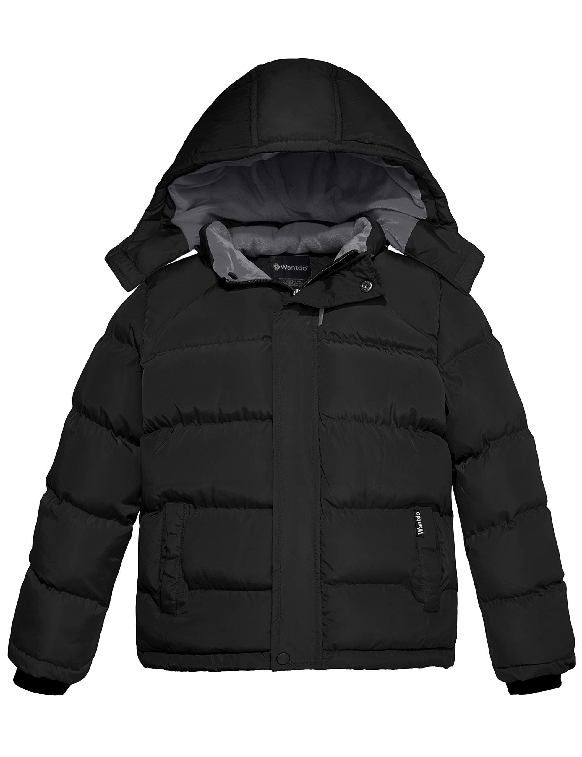 Boy's Fleece Winter Coat Waterproof Puffer Jacket Warm Winter Jackets with Hood