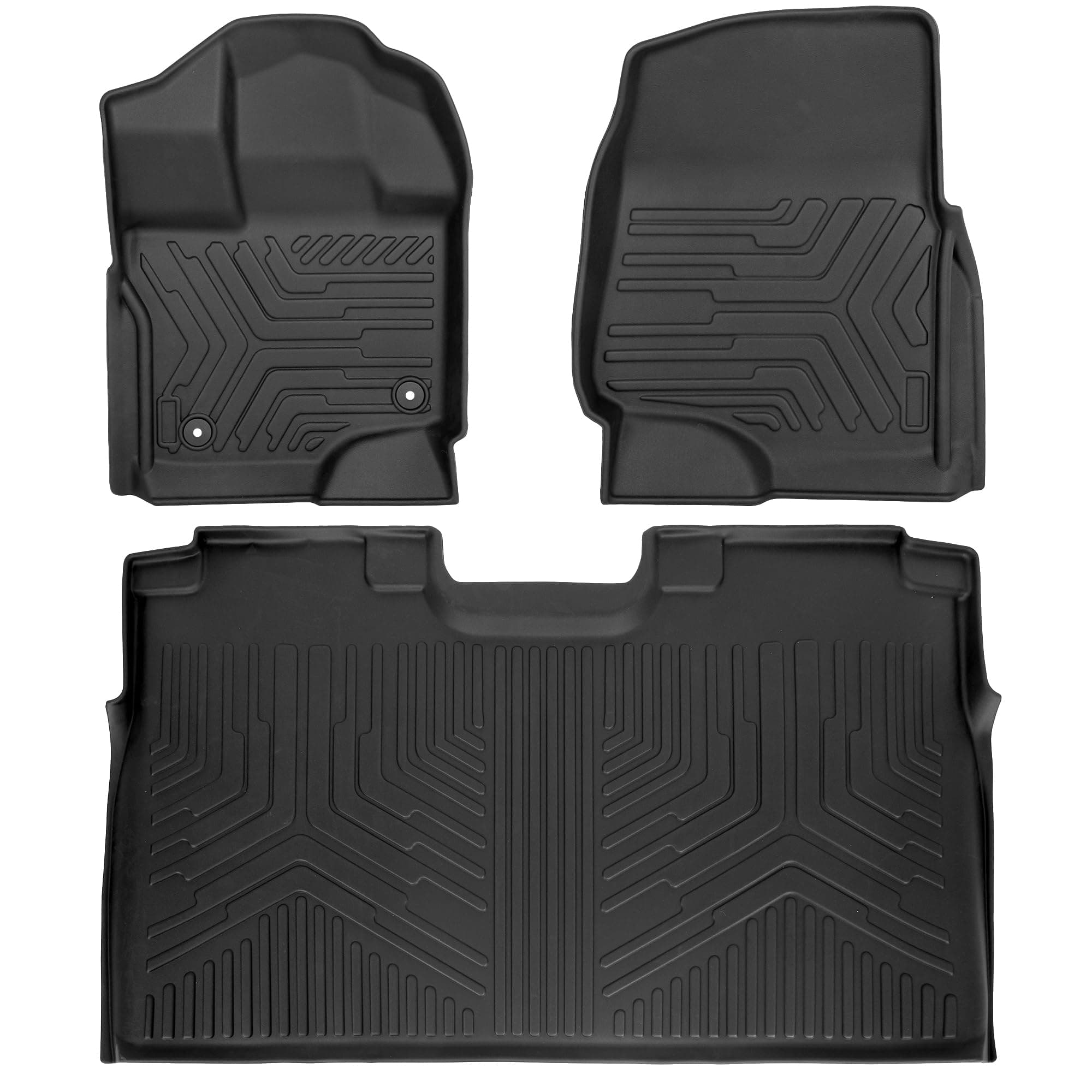Floor Mats Cargo Liner Compatible with 2015-2024 2025 F-150 SuperCrew / 22-24 Lightning Models Front & 2nd Row Liner All Weather Truck Liners (Not Fit Rear Seat with Under-Seat Fold Flat Storage)