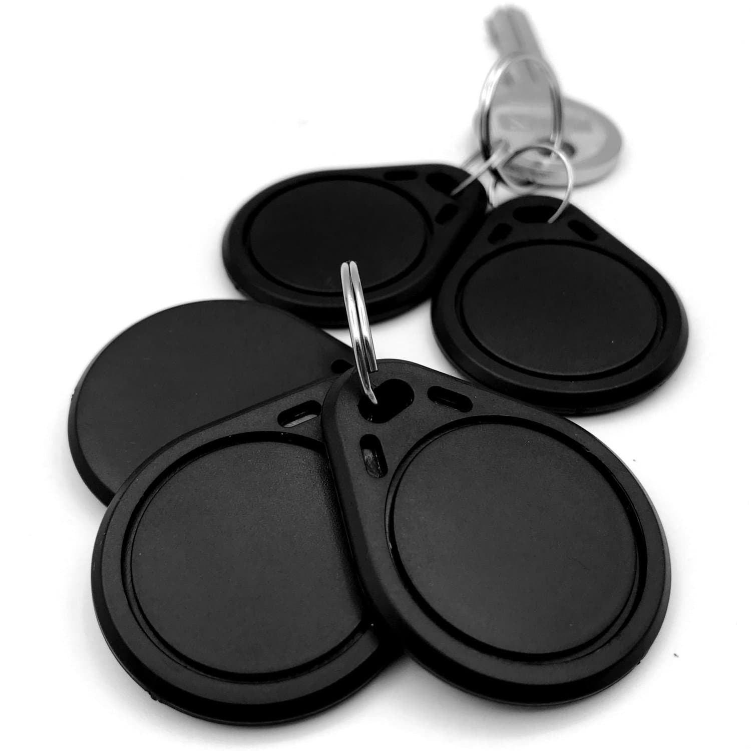 NFC Tags and Key Ring black Black 5 Anhänger
