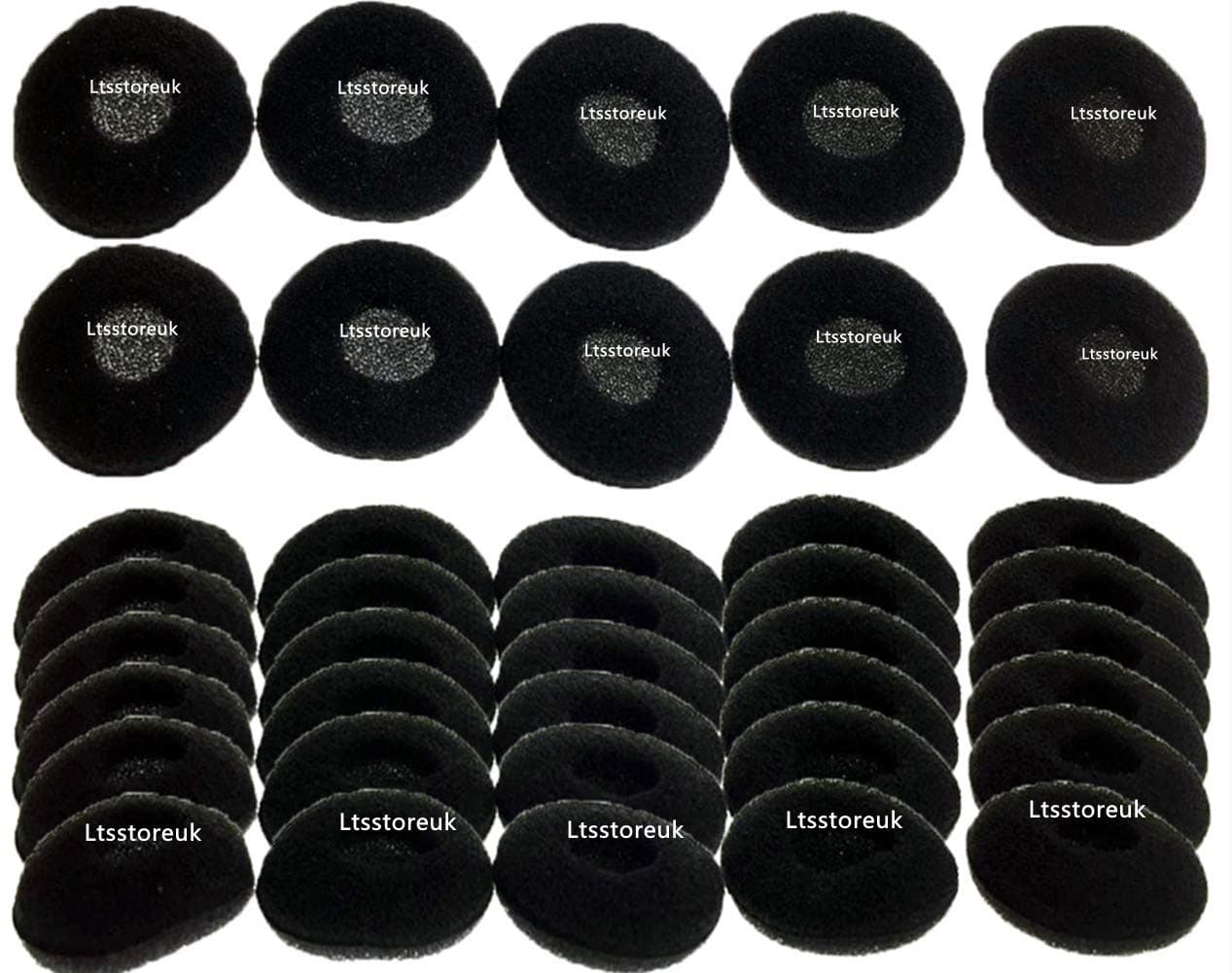 Replacement Ear Foam Black, Ltsstoreuk Soft 18MM Headphone Earpads Replacement Sponge Covers Tips Foam Pads for MP4/Phone/2 Way Radio Walkie Talkie Earpiece,Pack of 50