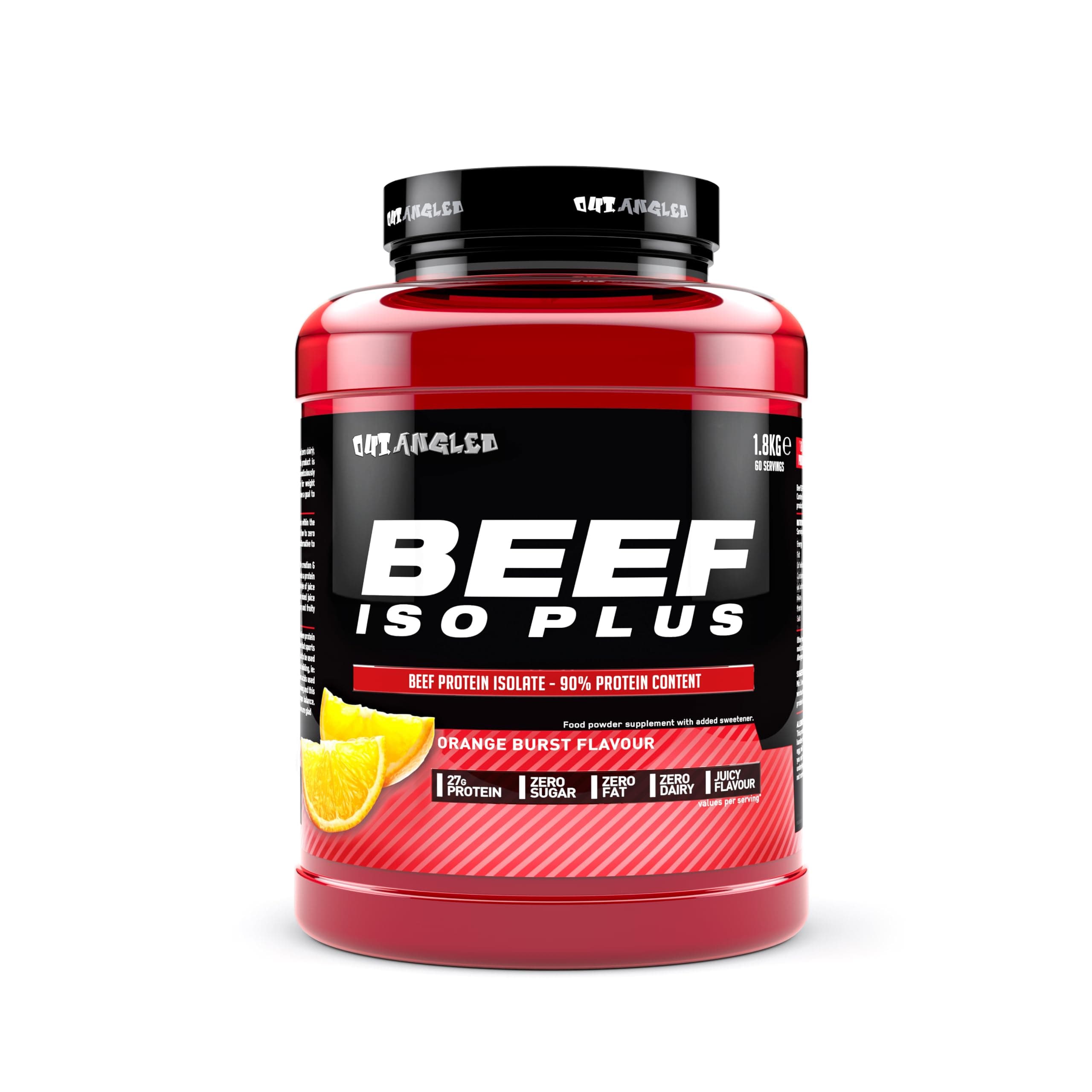 Beef Iso Plus, Beef Protein Isolate Powder, High Protein, Zero Fat and Sugar | 1.8kg, Orange Burst | Halal, Paleo and Keto Friendly, Dairy and Gluten Free