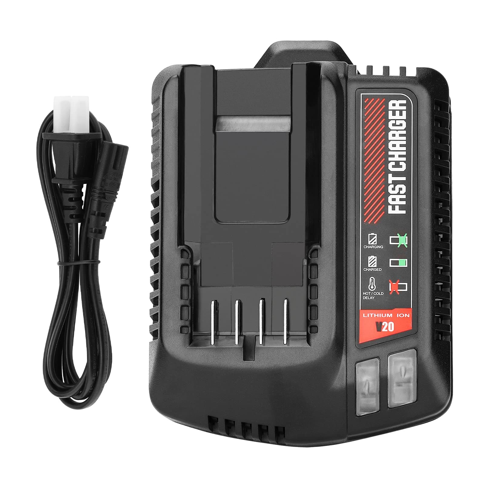OHYES BATReplacement for Craftsman 20V Battery Charger CMCB104,Compatible with Craftsman V20 Lithium Battery CMCB204 CMCB202 CMCB201 CMCB209 CMCB205 CMCB100 CMCB102 CMCB101 (Only for V12/V20 Series)