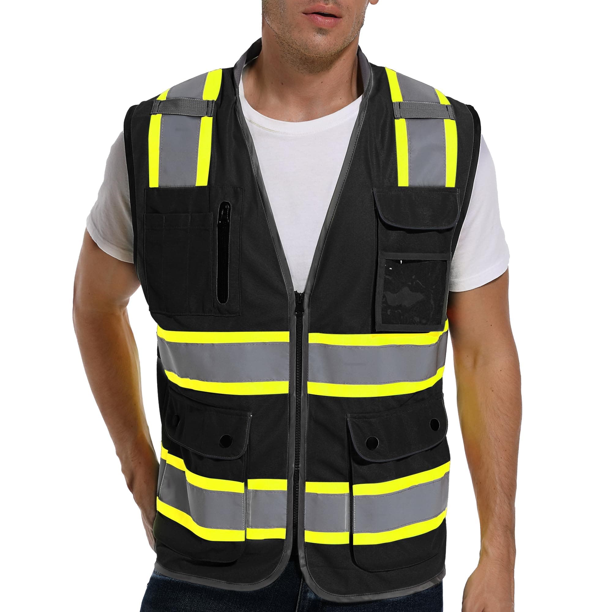 Reflective Safety Vest for Men and Women - High Visibility Construction Vest - Dual Tone Reflective Strips