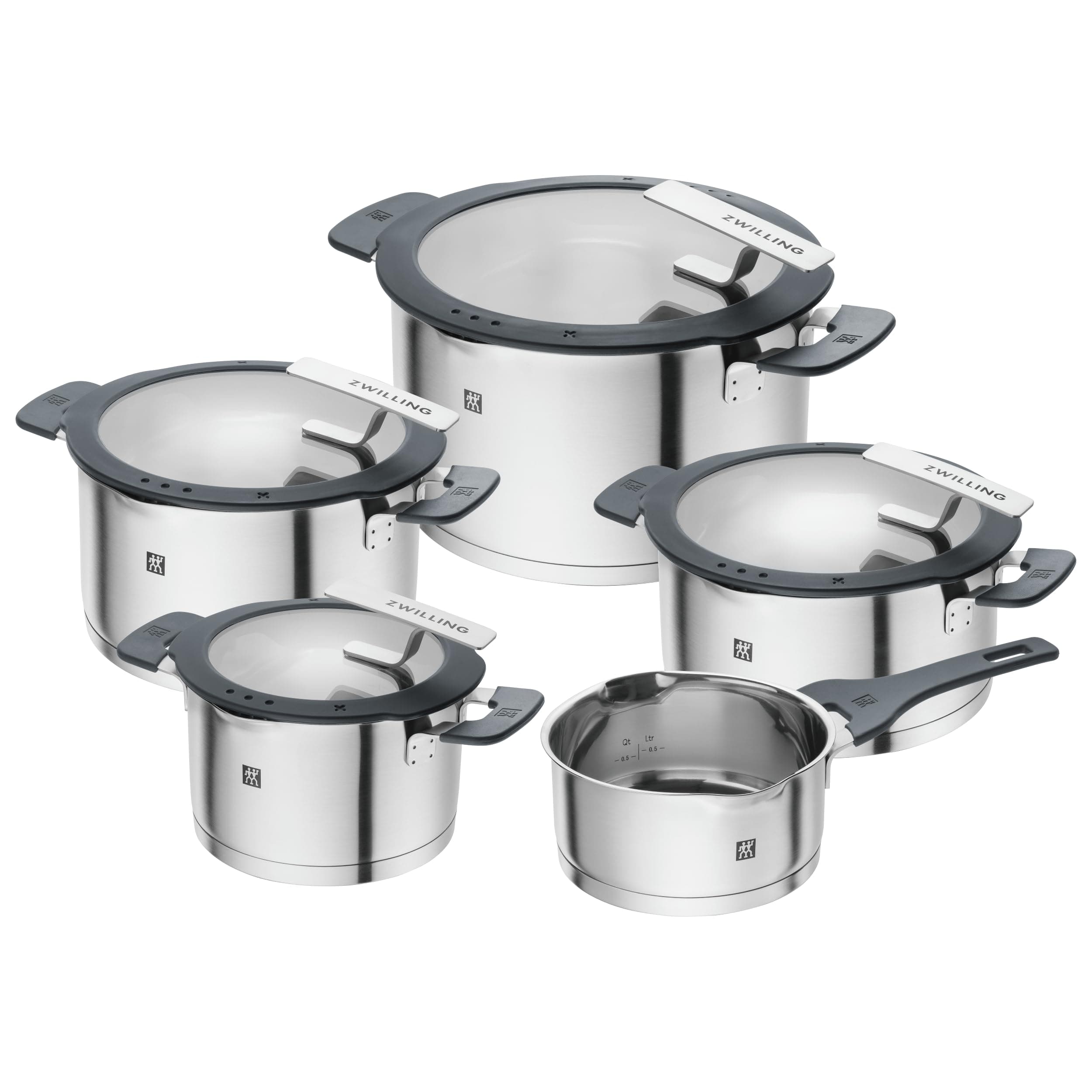 SIMPLIFY 668700050 Pots set Stainless steel 5 pcs. Silver Black