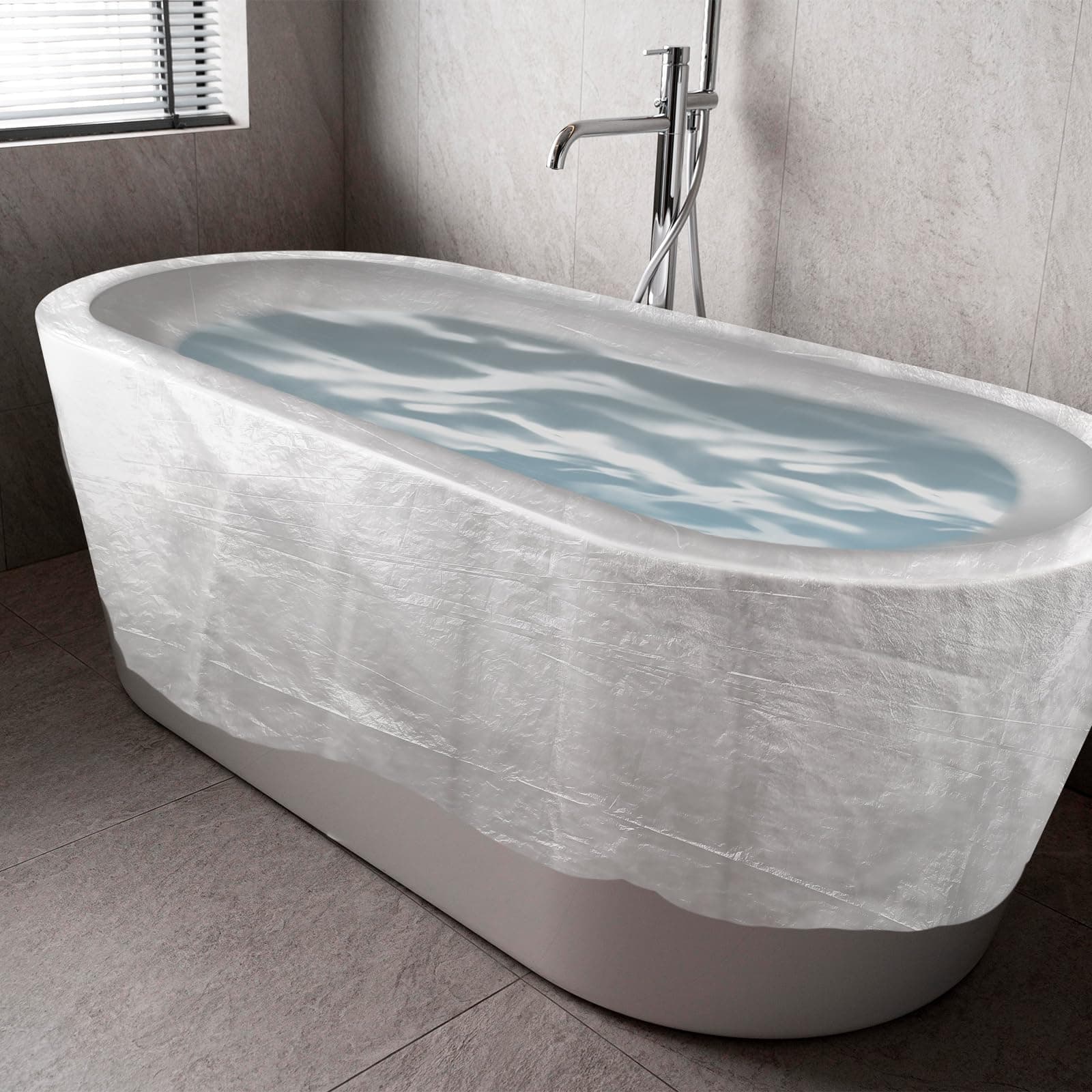 4 Pack Bathtub Cover Liner Portable Large Bathtub Lining Plastic Bag Individual Pack Bathtub Liner Large Size (102 x47 Inch) Bath Tub Liner Bag for Travel Salon Household Hotel Bath Tubs