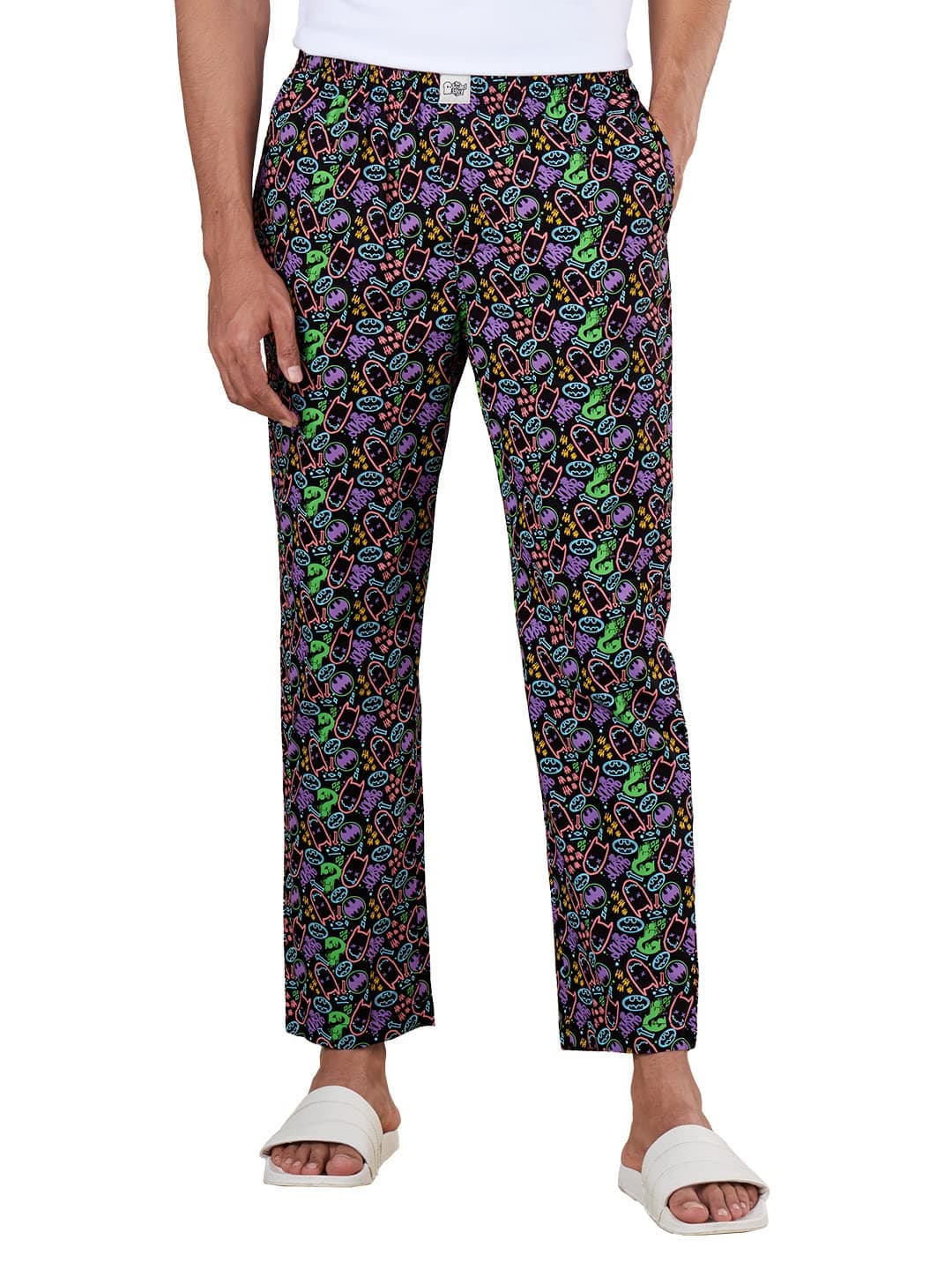 The Souled Store Official DC: Batman Vs Joker Mens and Boys Graphic Printed Cotton Pajamas Multicolored