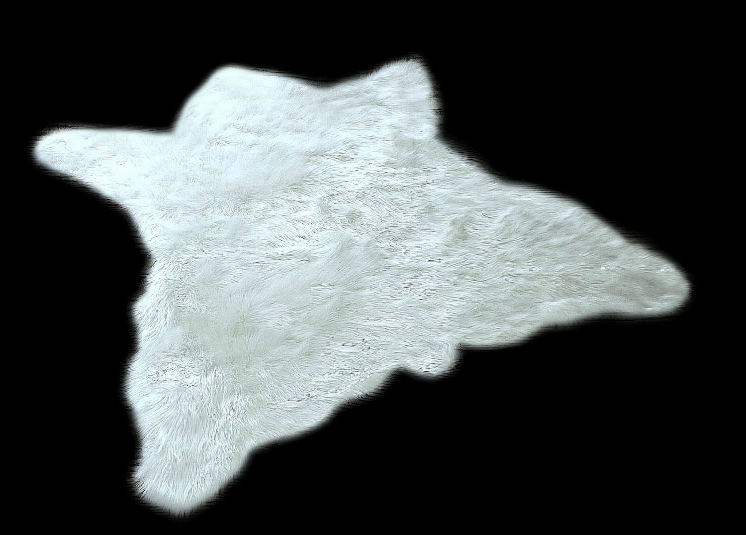 Premium Faux Fur Bear Skin Area Rug - Plush Shaggy Shag - Pelt - Hide - Sheepskin - Throw Carpet (5'x7', Arctic White)
