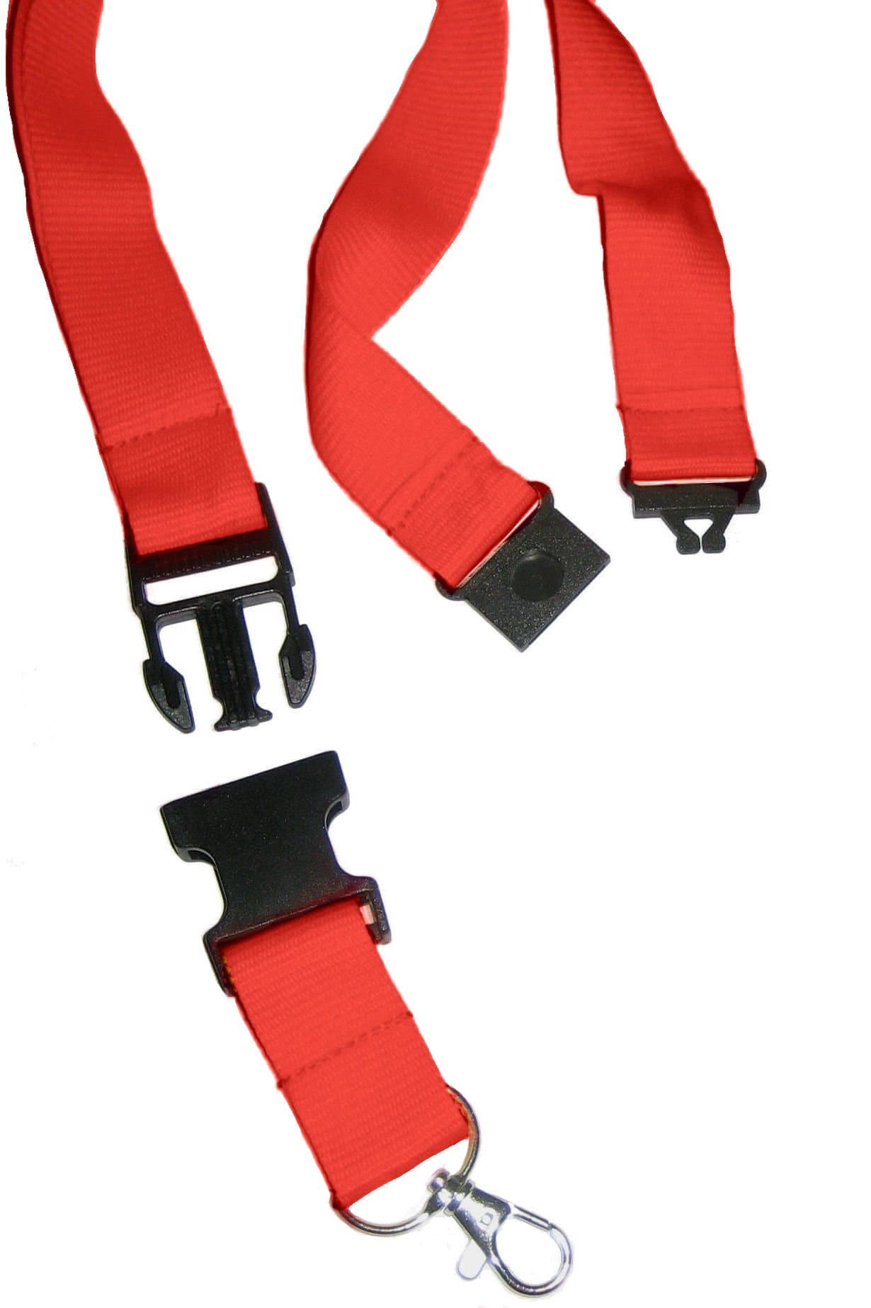 Lanyard with safety clip and keyring (Red)
