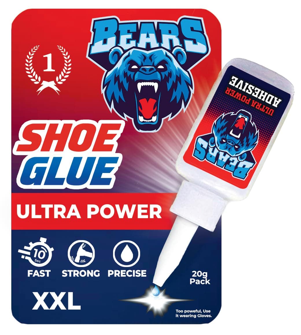 Visaan Bears Ultra Power Shoe Adhesive : Instant Professional Grade Shoe Repair Glue, Shoe Glue For Boots, Sneakers Etc. 20Gm