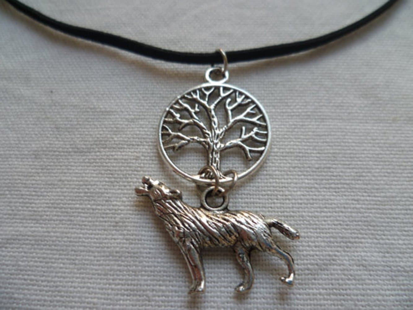 Wolf Choker,wolf and Nemeton,fandom,teen,wolf Necklace,tree of Life Necklace,tree Choker , Wiccan Necklace