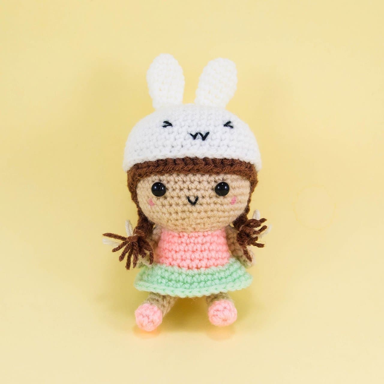 Girl with Bunny Hat Amigurumi Doll