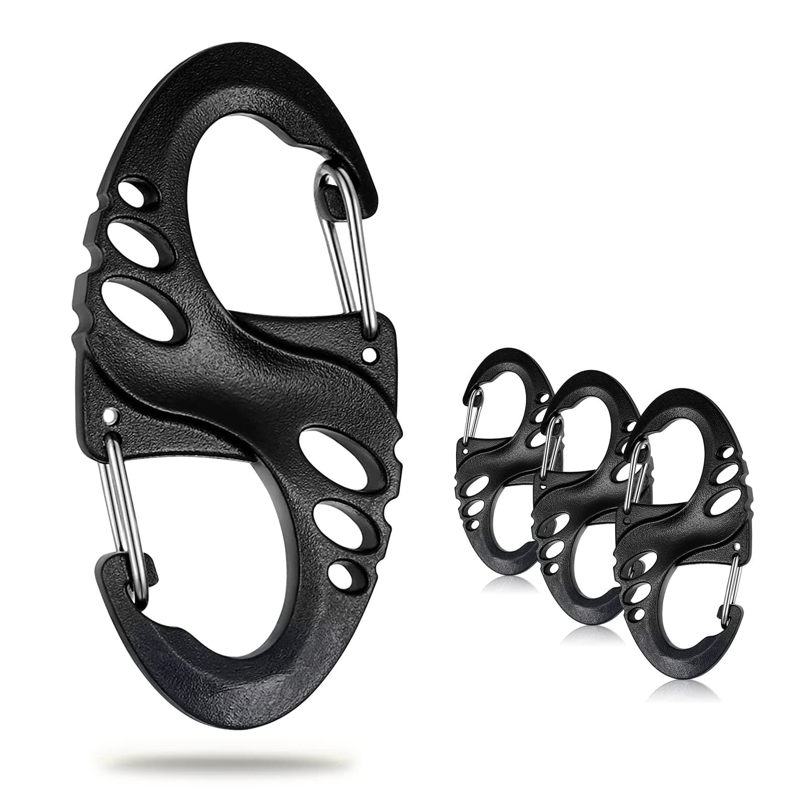 12 Pack 2" Carabiner Clip Plastic S Carabiner Clips Paracord Keychain Hooks for Key Chain Backpacks Bags Zipper Clip Accessories