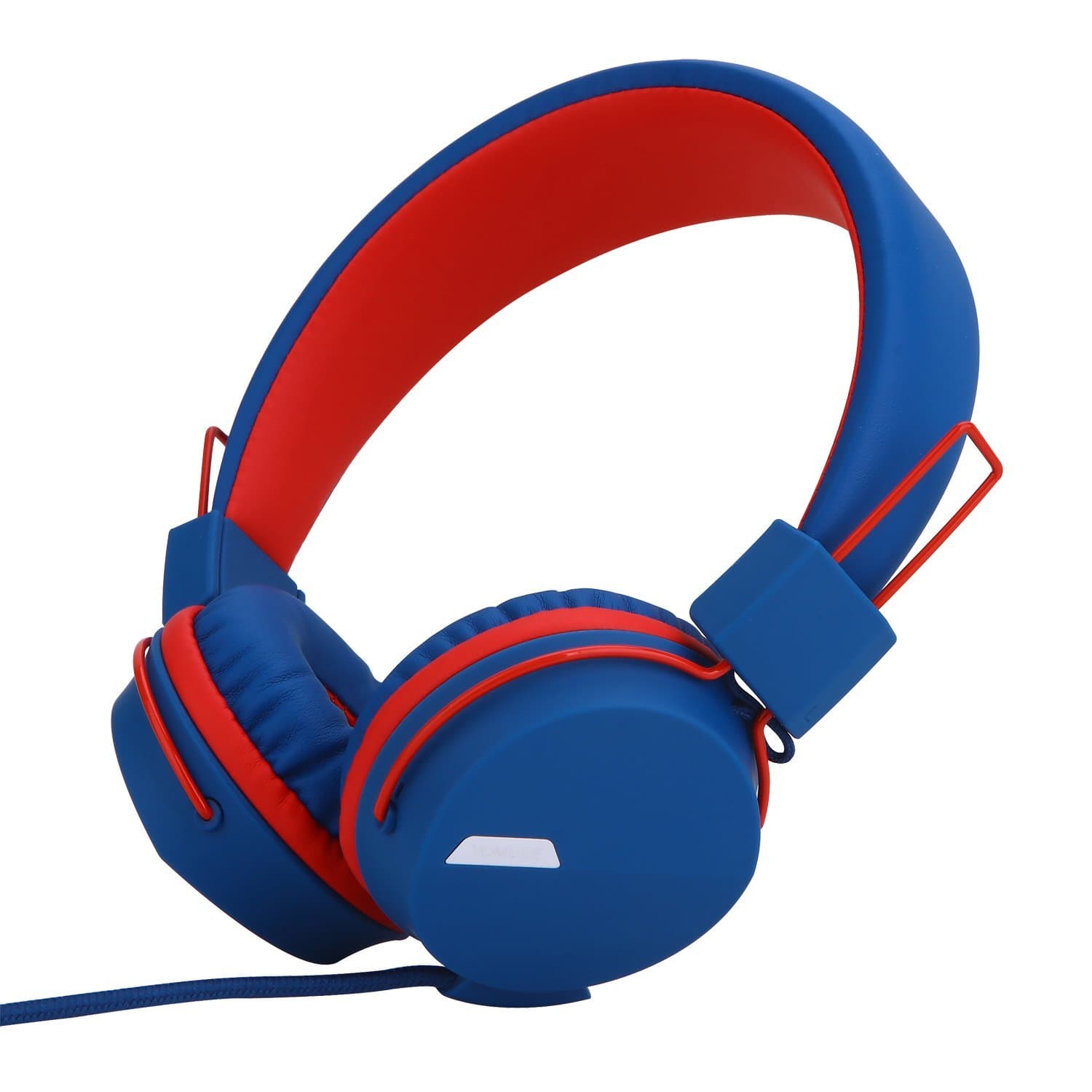F85 On Ear Foldable Headphones with Microphone for Kids Teens Adults, Smartphones iPhone iPod iPad Laptop Tablets Mp3/4 Blue Red