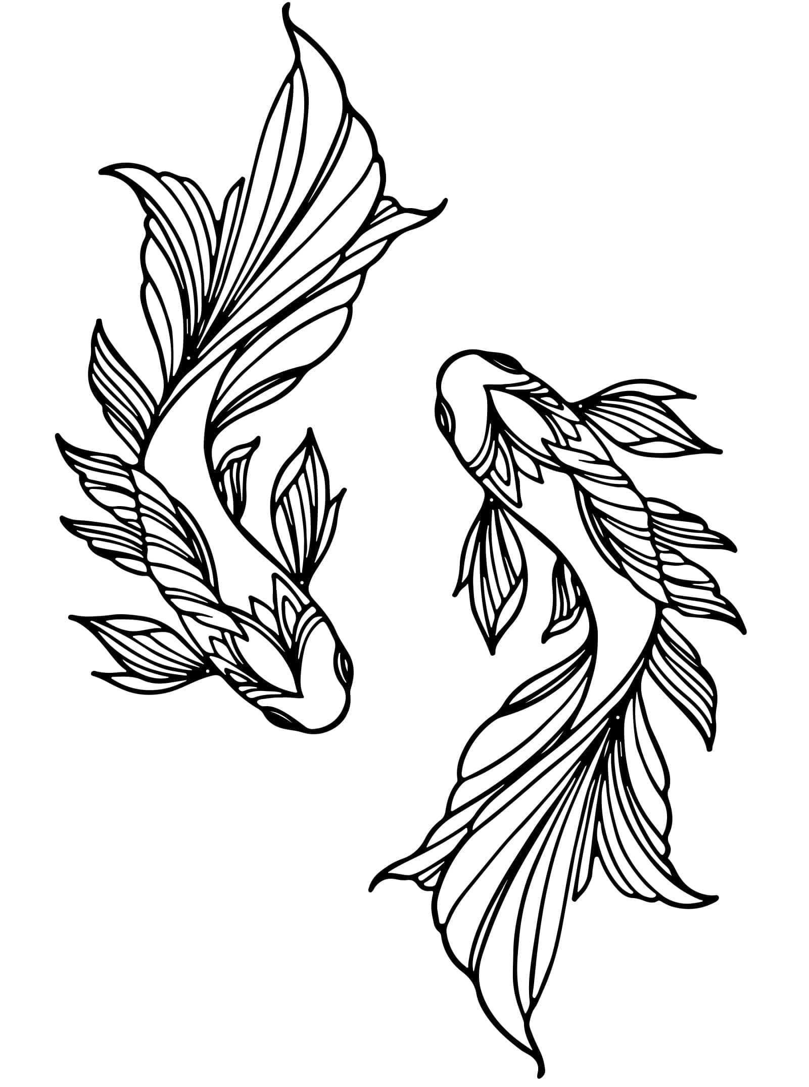 Koi Fish Metal Wall Art Japanese Art Wall Decor Iron Fish Gifts Asian Decorations for Living Room Bathroom Indoor Outdoor (Black 10.2 x 18.1 inches)