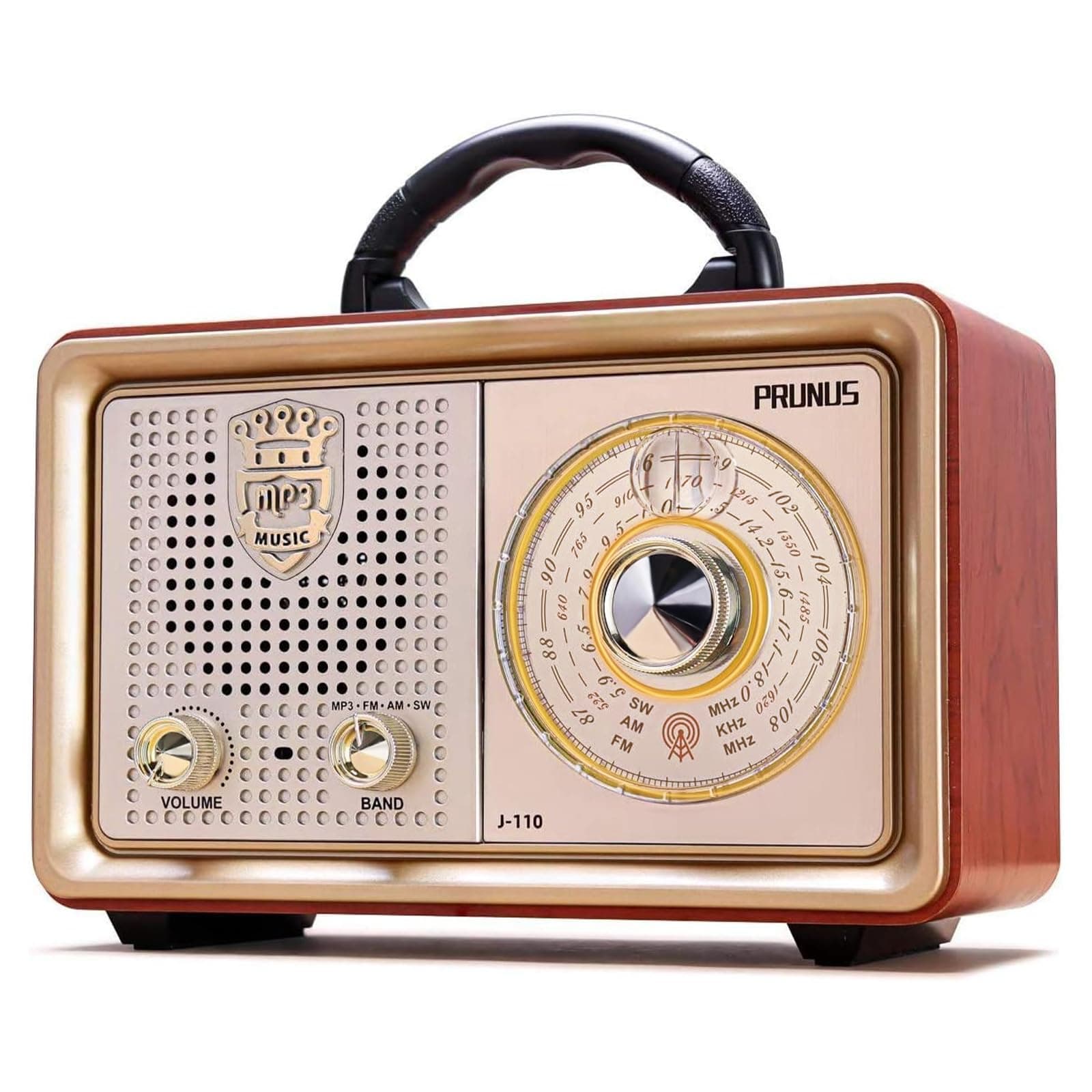AM FM Short Wave Bluetooth Portable Retro Radio Orange 5W Enhanced Bass MP3 Player 3 Power Sources