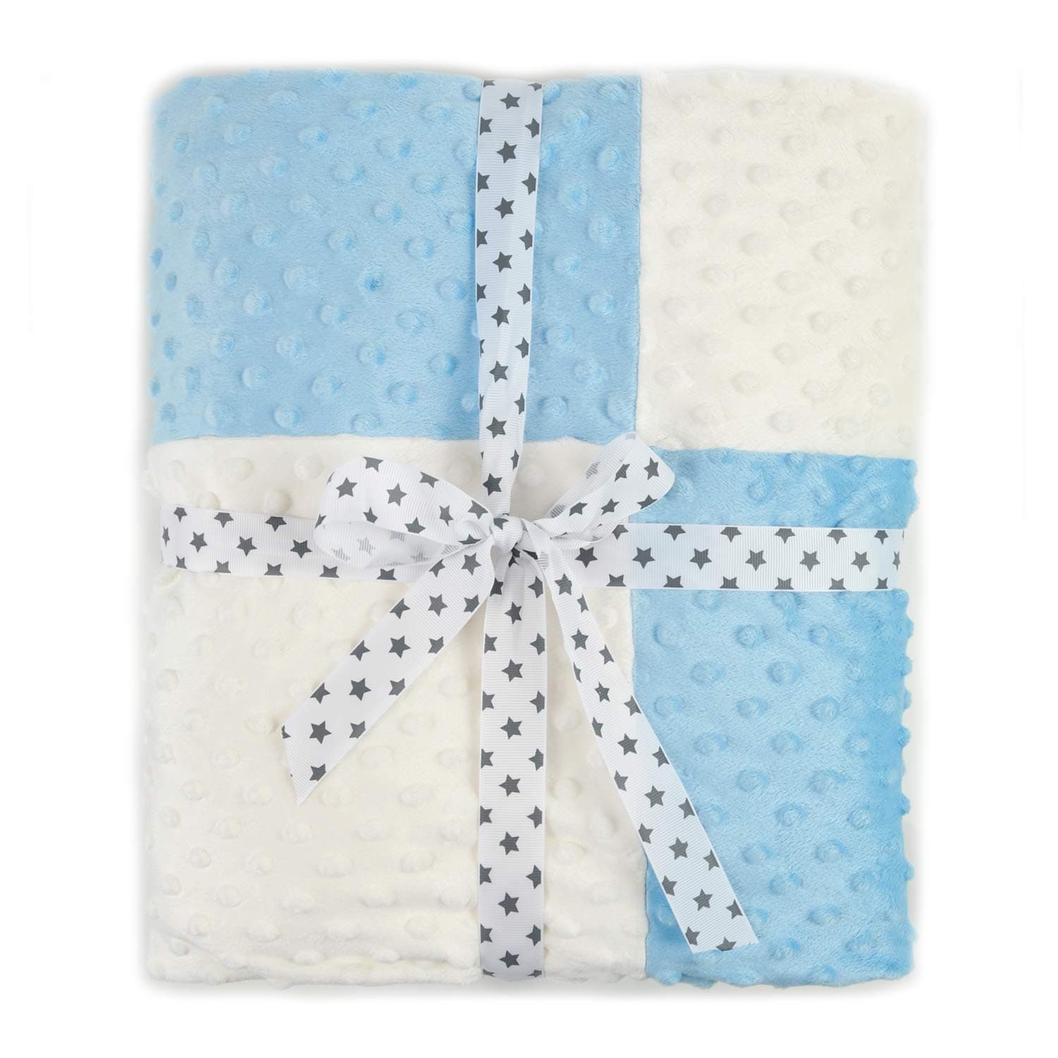 BORITAR Baby Blanket for Boys and Girls with Minky Raised Dotted Super Soft, Blue 30 x 40 Inch