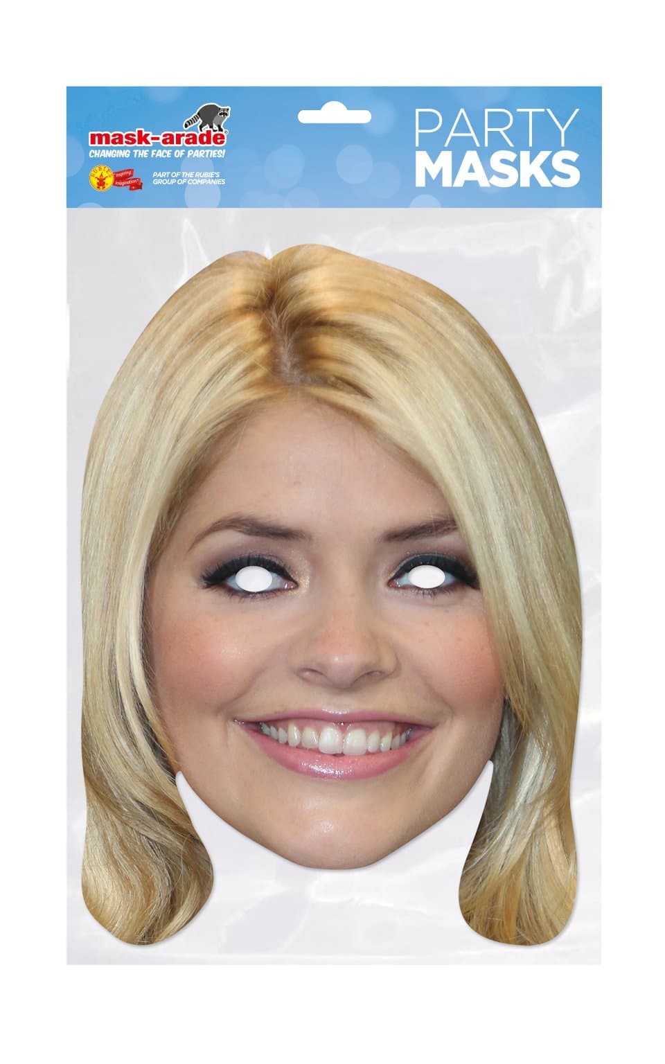 MASK-ARADEOfficial Licensed Holly Willoughby Card Cutout Face Mask with Elastic String attached