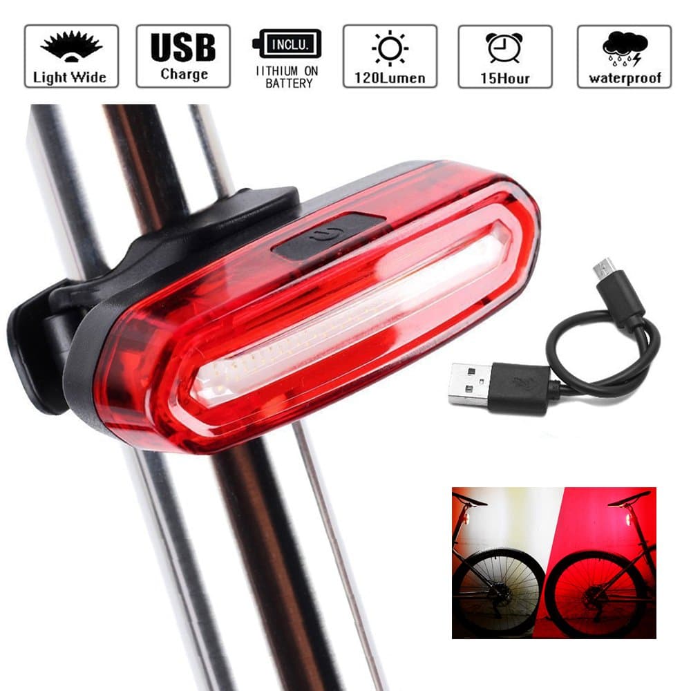Icesnail Rear LED Bicycle Light, USB Rechargeable LED Lamp, Ultra Bright IPX6 Waterproof Rear Bike Light, 6 Light Modes Rear Light for Bicycle