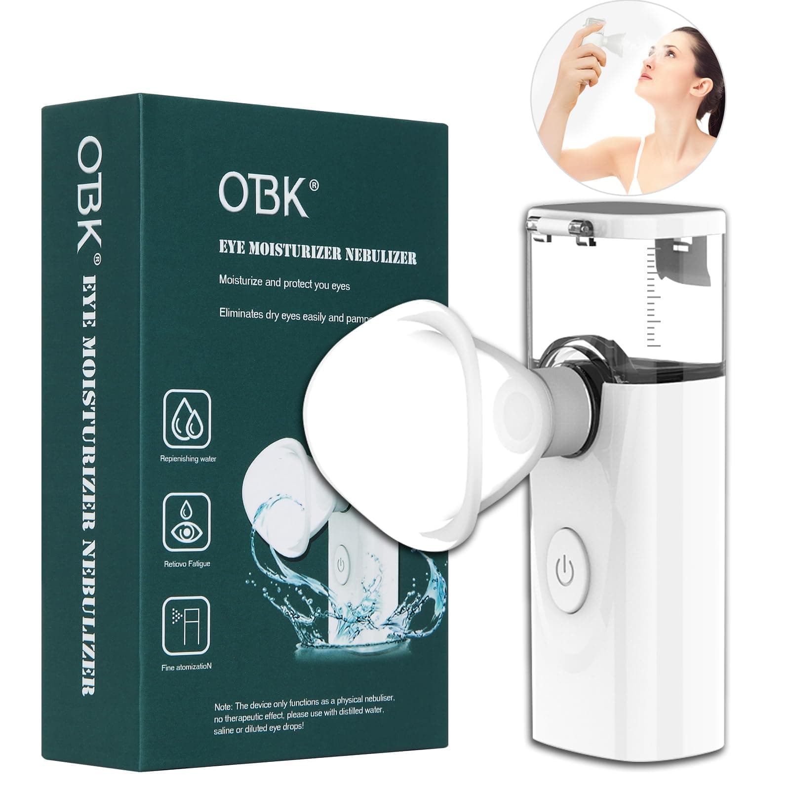 OTBK Nano Mist Eye and Face Humidifier, Dry Eye Steam Therapy, Cold Mist Therapy, Hot Compress with Heated Water, Convenient to Use, Easy to Carry