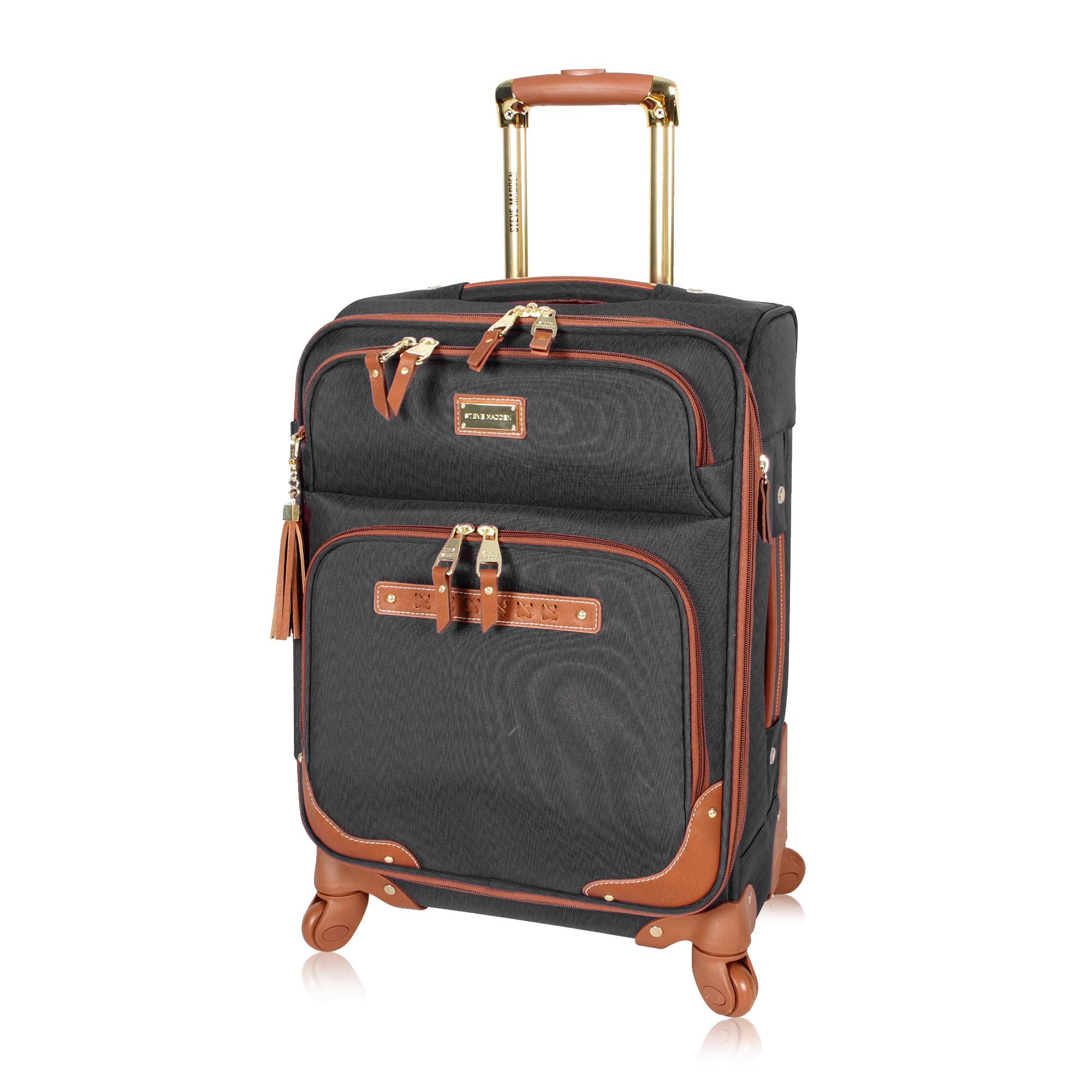 Designer Luggage Collection - Lightweight Softside Expandable Suitcase for Men & Women - Durable 20 Inch Carry On Bag with 4-Rolling Spinner Wheels