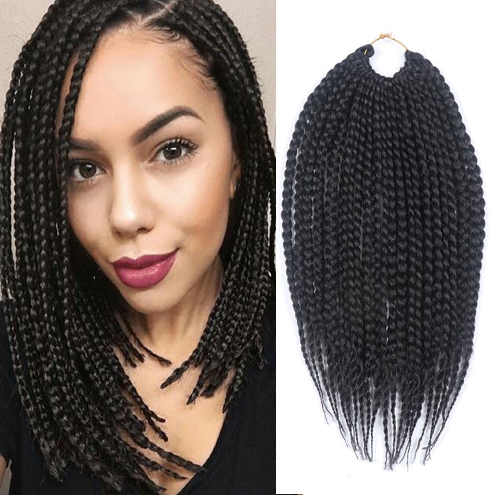 3 Pcs/lot ABalance Hair 22roots/Pcs Box Braids Hair 12 Inches (30cm) Synthetic Hair Crochet Hair Extension (#1b)