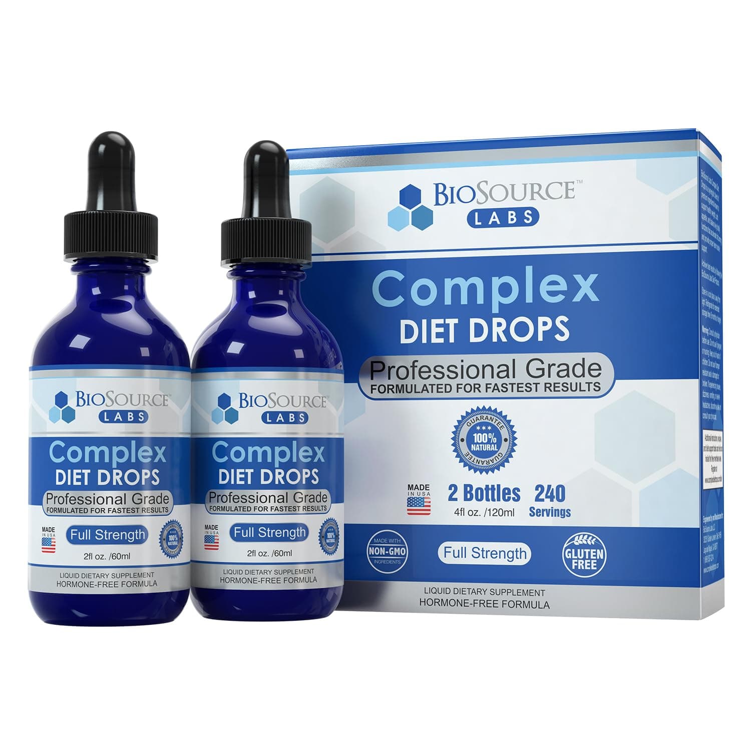 - BioSource Labs Complex Diet Drops – Best Natural Drops for Men and Women (2 Bottle Pack) - 60 Day Supply