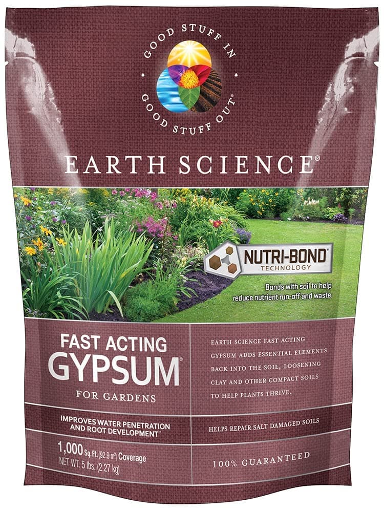 Earth Science Fast Acting Plaster - Soil Conditioner adds calcium and repairs salt damage and root growth with nutrient bond spill reduction technology (5 lbs.)