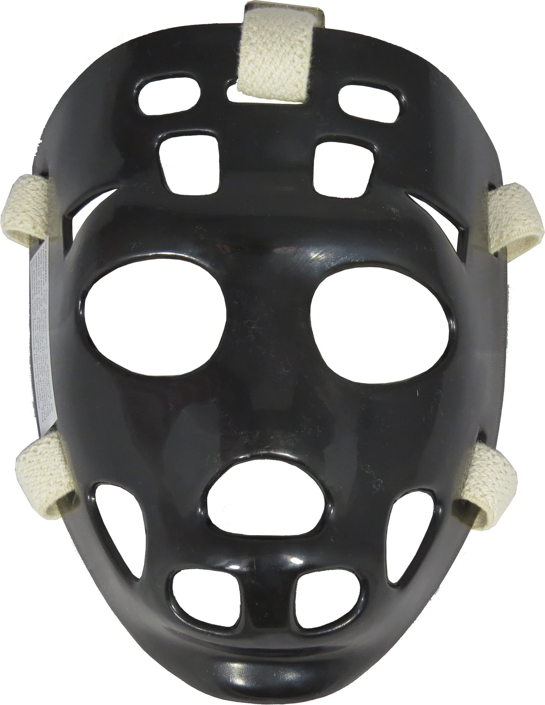Pro Goalie Mask, High-Impact Plastic, Hockey Helmet Ventilation Holes & Adjustable Elastic Straps, Secure Fit, Halloween Mask (Black, Small)