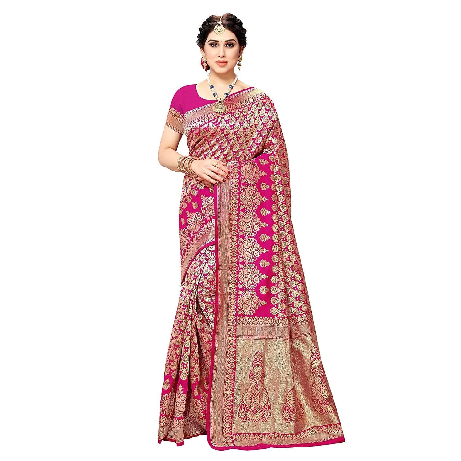 Banarasi Women's Kanjivaram Navy Silk Saree