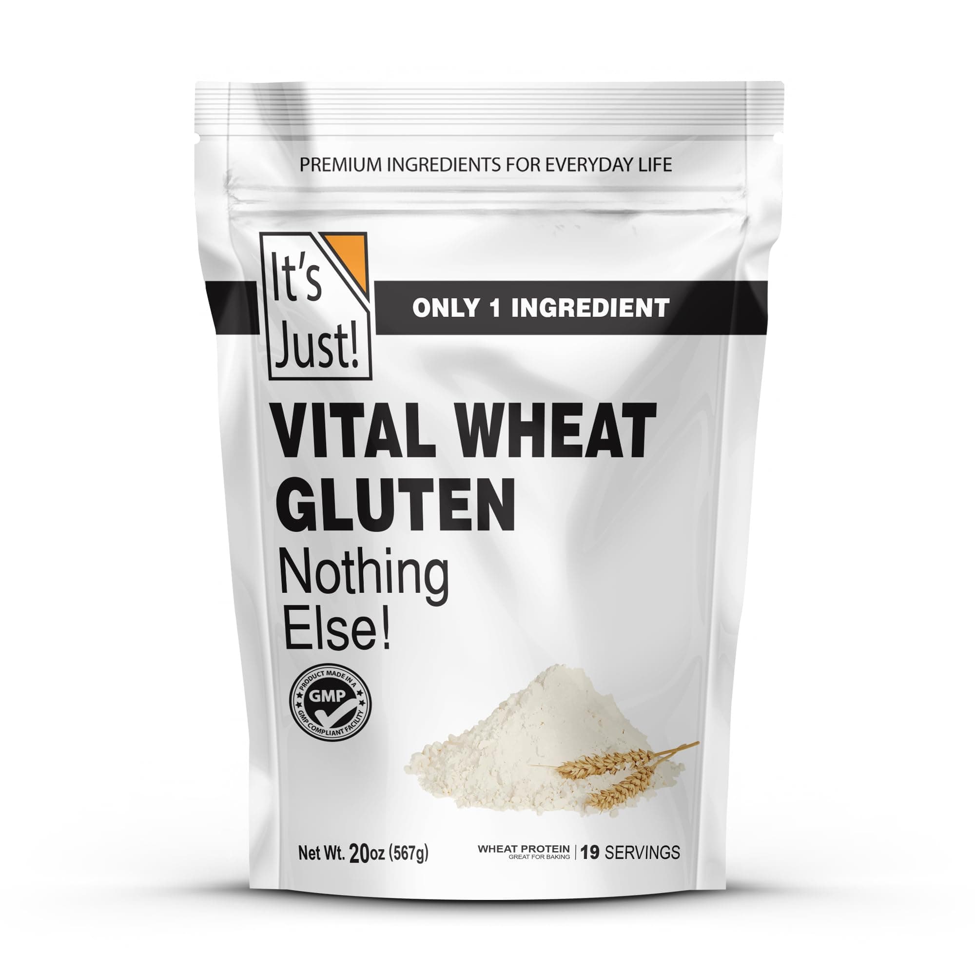 It's Just! Vital Wheat Gluten Flour - High Protein, Vegan, Low Carb, Keto Friendly - 20 oz