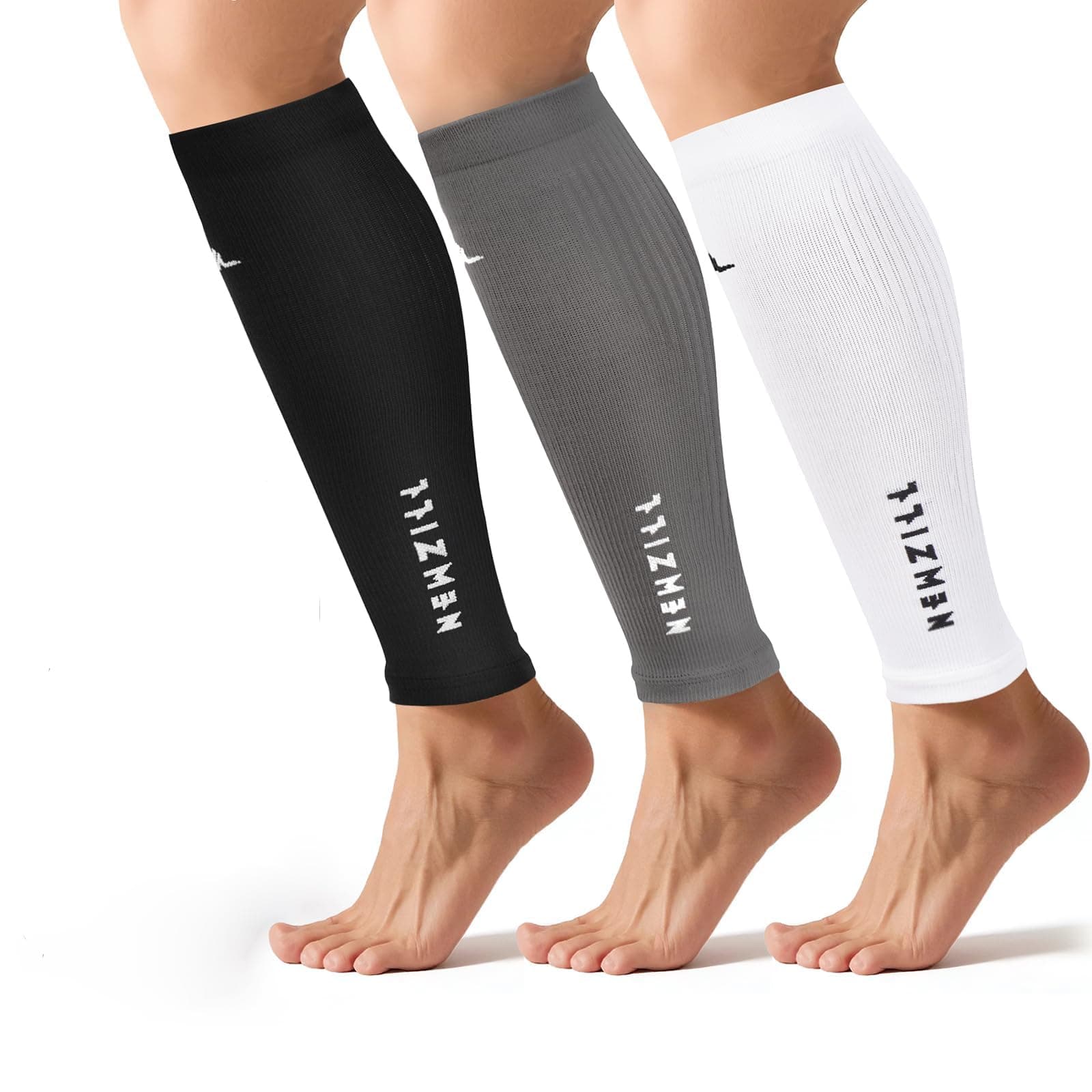 NEWZILL Compression Calf Sleeves (20-30mmHg) for Men & Women - Perfect Option to Our Compression Socks - for Running, Shin Splint, Medical, Travel, Nursing