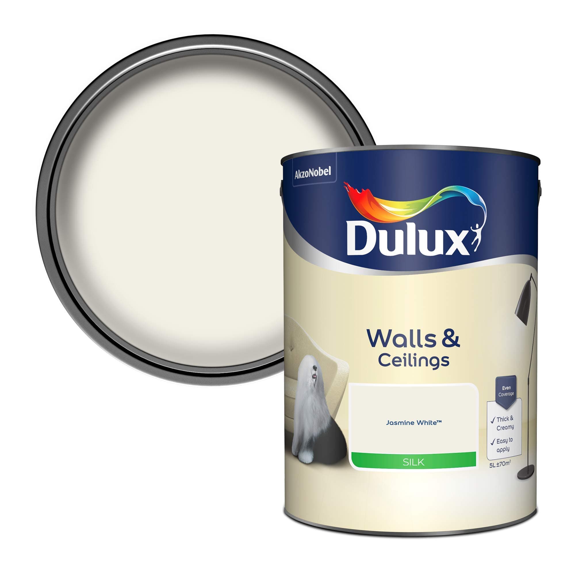Dulux シルク ジャスミン ホワイト 5L Dulux