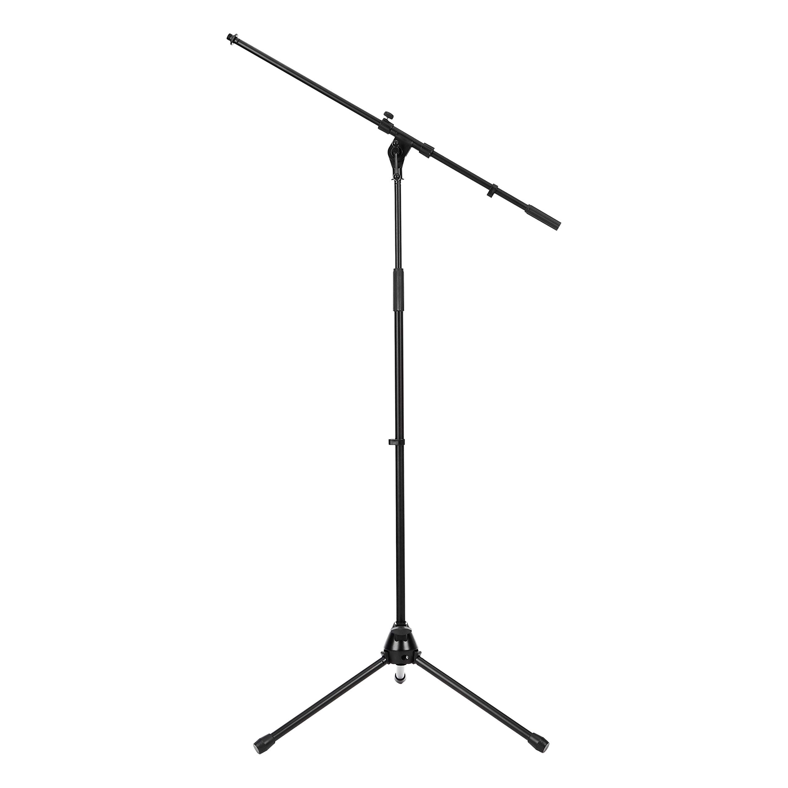 Amazon Basics Tripod Boom Microphone Stand - Height-Adjustable with Metal Base - 3.3 - 5.6-Foot, Black