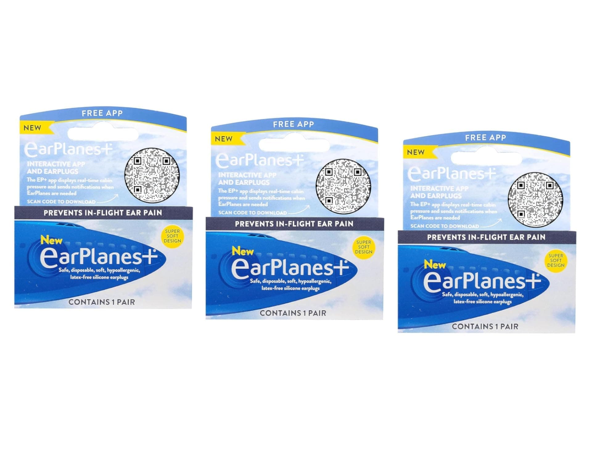 New Super Soft Adult ® Ear Plugs Airplane Travel Ear Protection 3 Pair