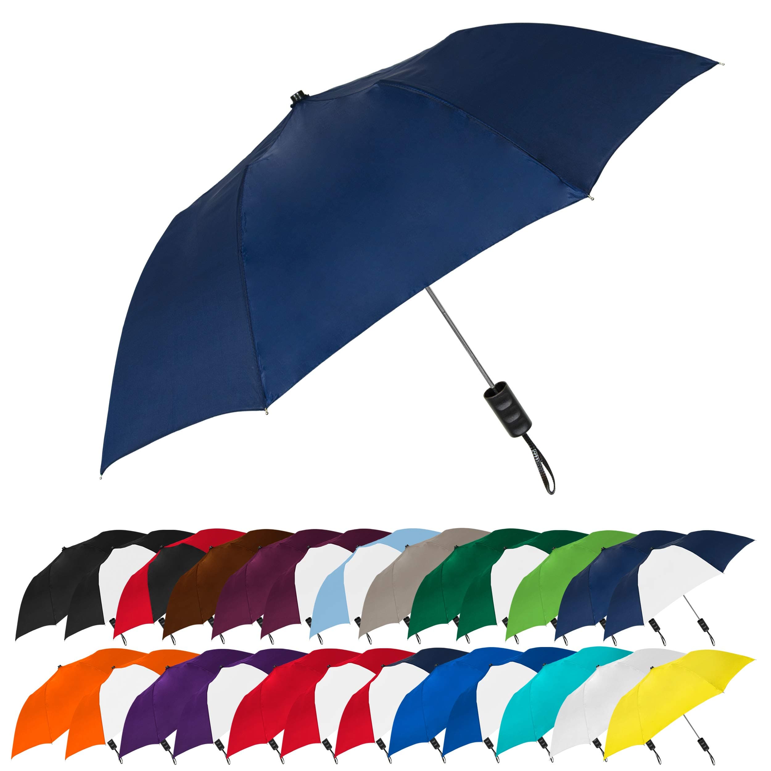 The Spectrum Popular Style 42" Automatic Open Compact Travel Umbrella for Rain, Wind & Sun, Sturdy Lightweight Small Portable Folding Umbrella for Men and Women