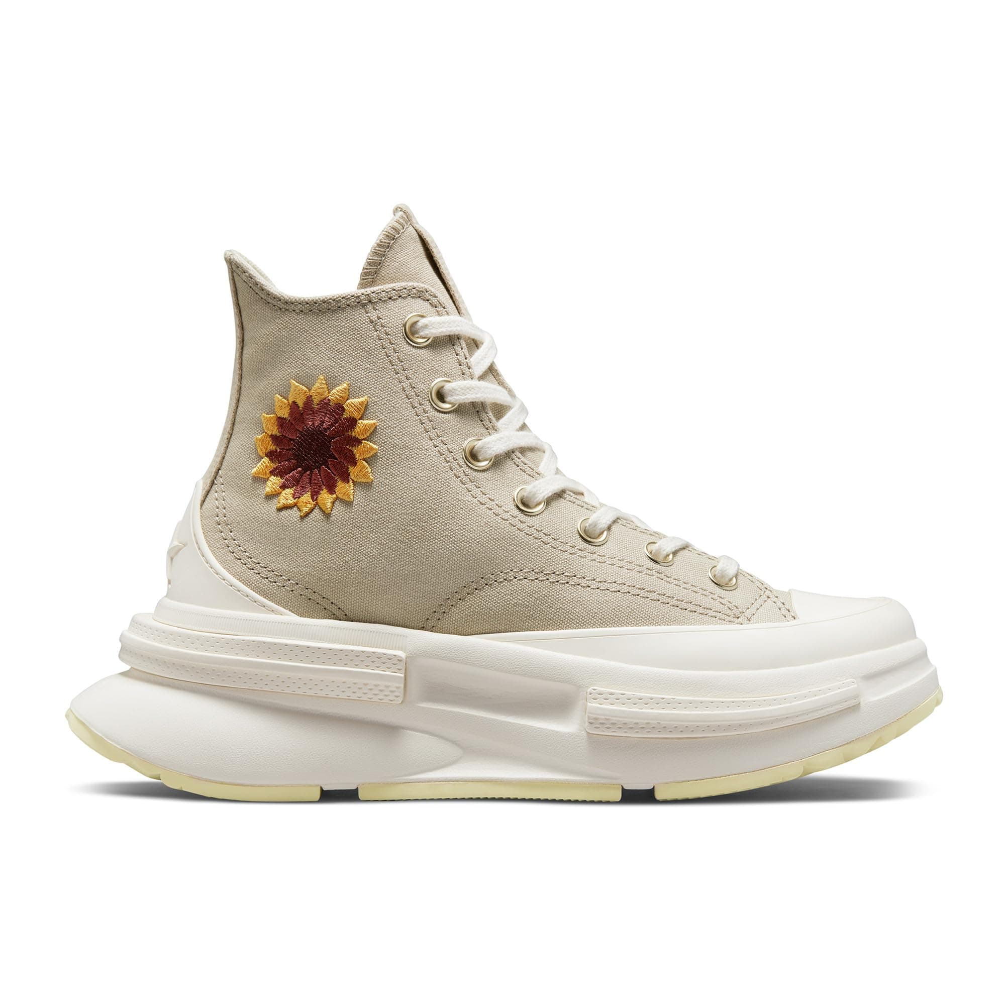 ConverseWomen Run Star Legacy CX Platform Crochet Mid-Top Lace-Up Sneakers | Beige