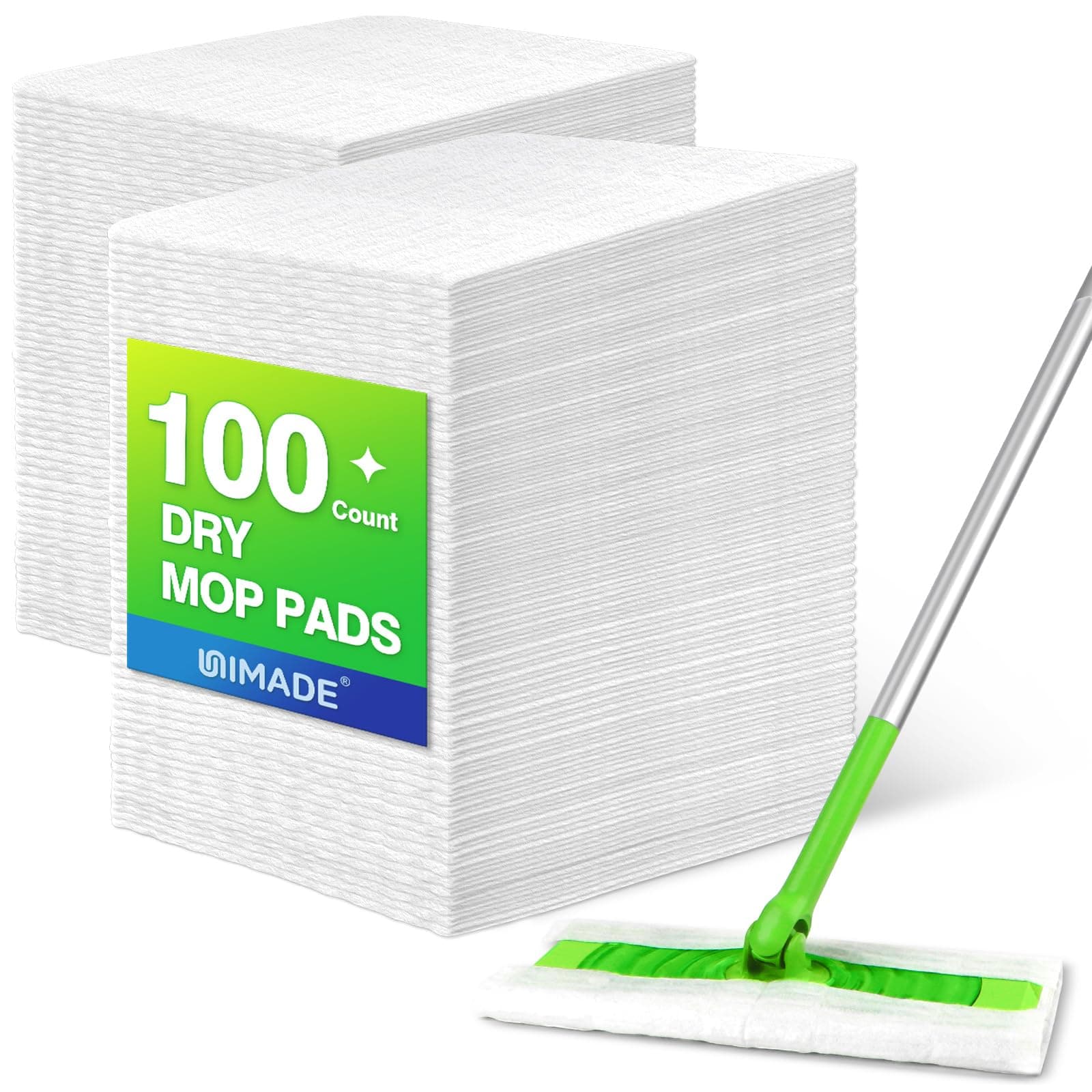 Dry Sweep Cloth, Compatible with Swiffer Sweeper, 100 Mop Refills - Disposable Duster Refill Mop for Cleaning Dust on Hardwood Floors