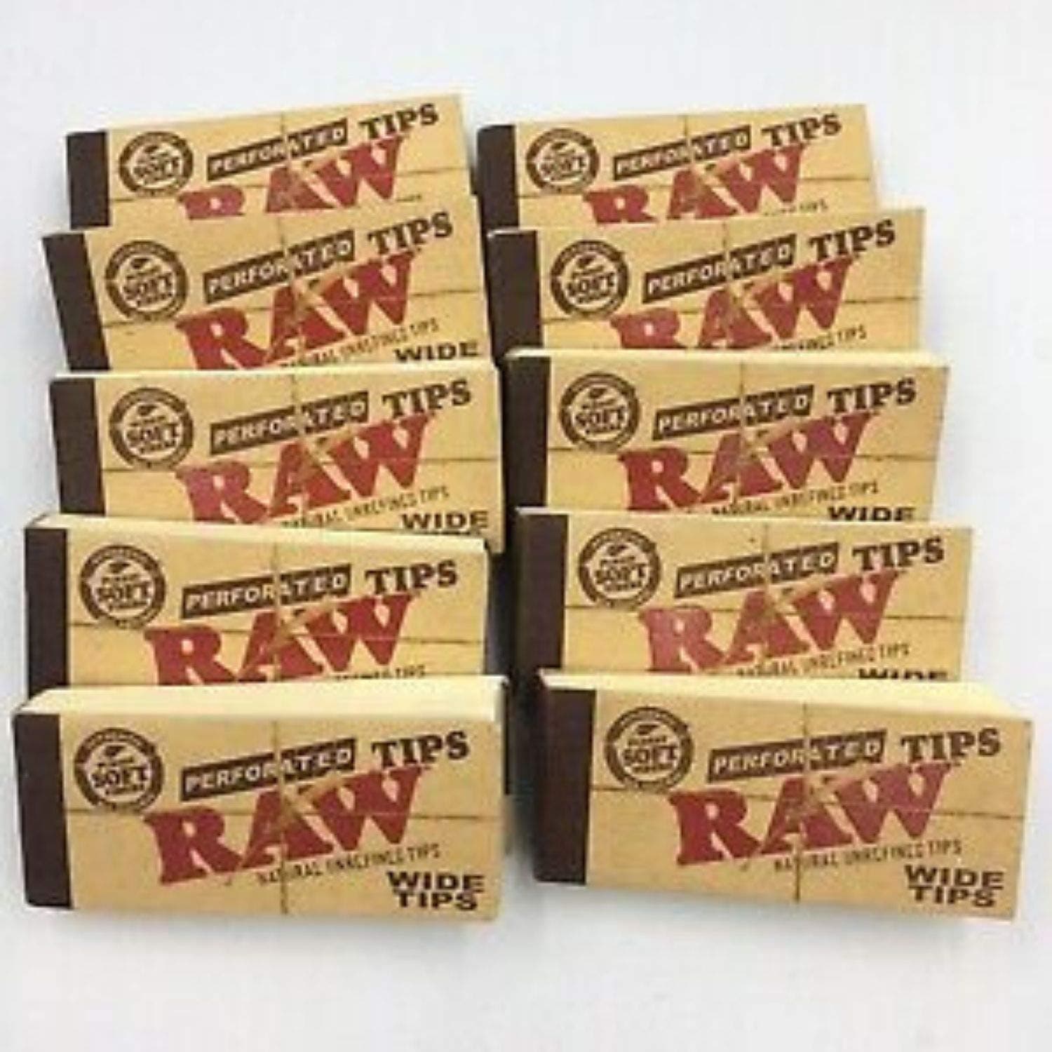 Raw Wide & Perforated Rolling Paper Filter Tips/Roaches Pack of 10 by OutonTrip (raw tips/filter tips/roach/cigarette filter/roach book/roach paper)