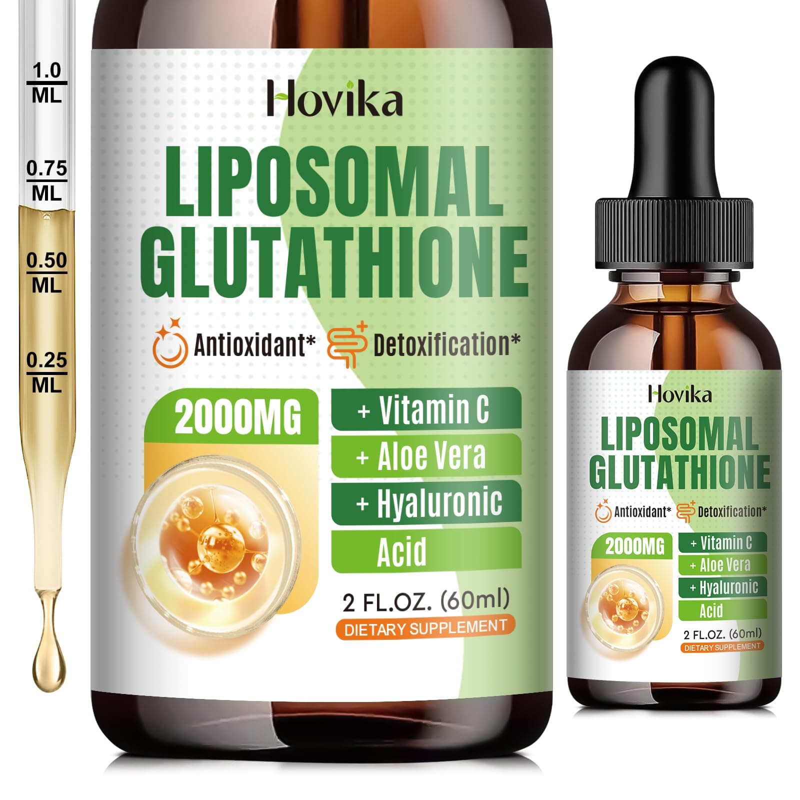 Liposomal Glutathione Supplement 2000mg, Liquid Glutathione Drops with Vitamin C, Master Antioxidants for Immune System, Aging Defense, Skin Headth, Liver Detox - Superior Absorption, Vegan 2 Fl Oz