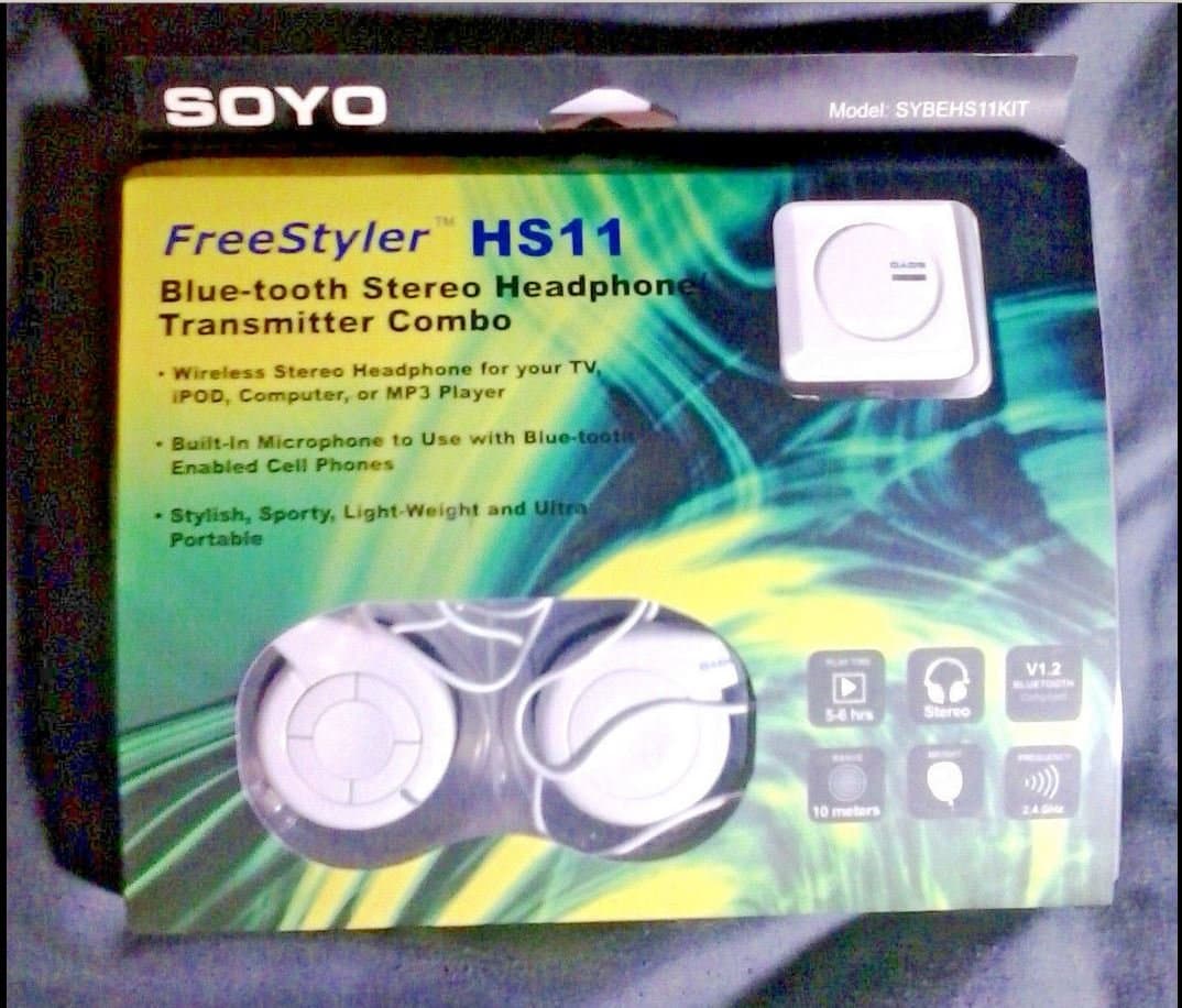 Soyo Freestyler HS11 Bluetooth Stereo Headphones & Transmmitter