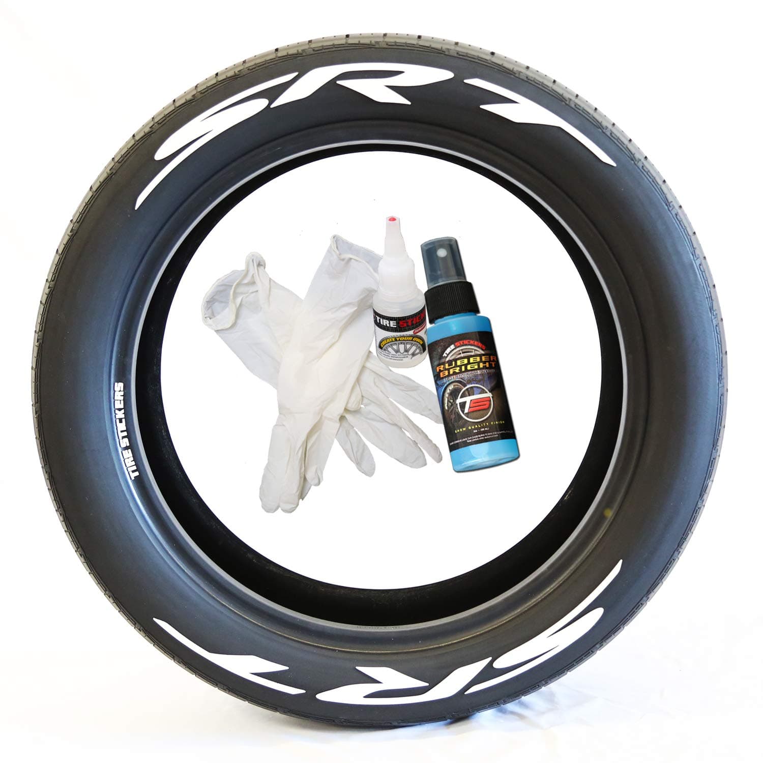 Tire StickersSRT Logo - Dodge SRT Tire Lettering Add-On Accessory - Easy DIY with 2oz Touch-Up Cleaner / 17-18 Inch Wheels / 1.25 Inches/White / 4 Pack